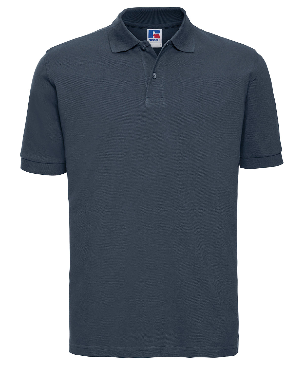 Personalised Polo Shirts - Black Russell Europe Classic cotton piqué polo