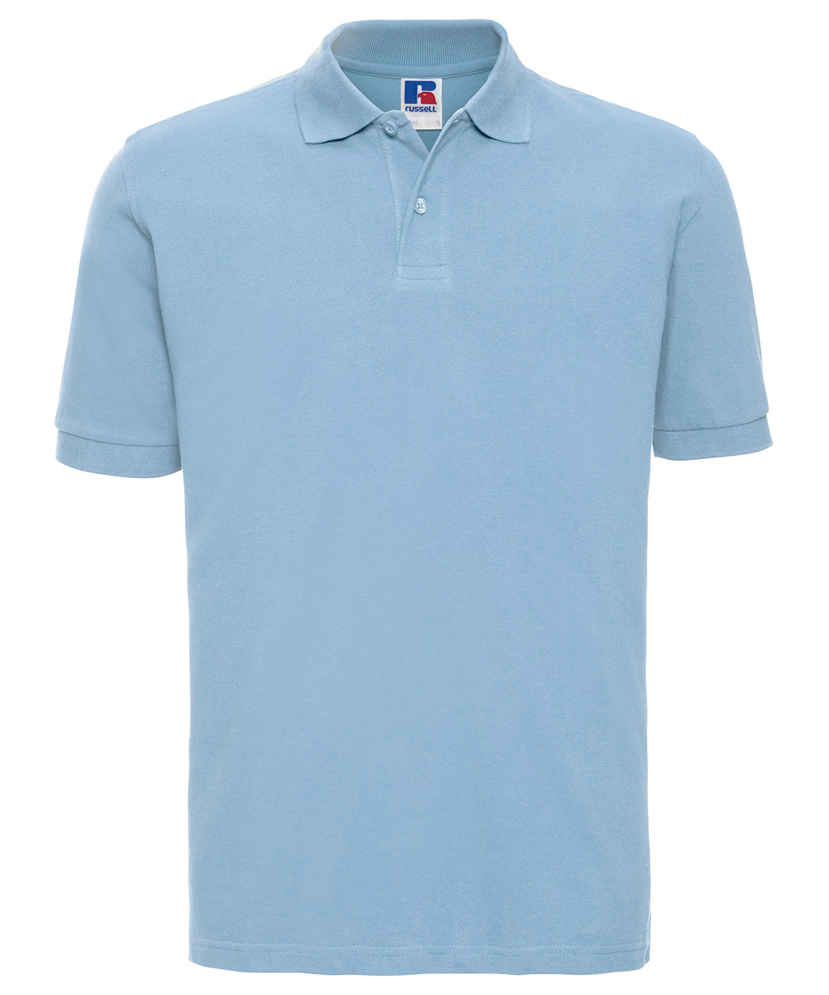 Personalised Polo Shirts - Black Russell Europe Classic cotton piqué polo