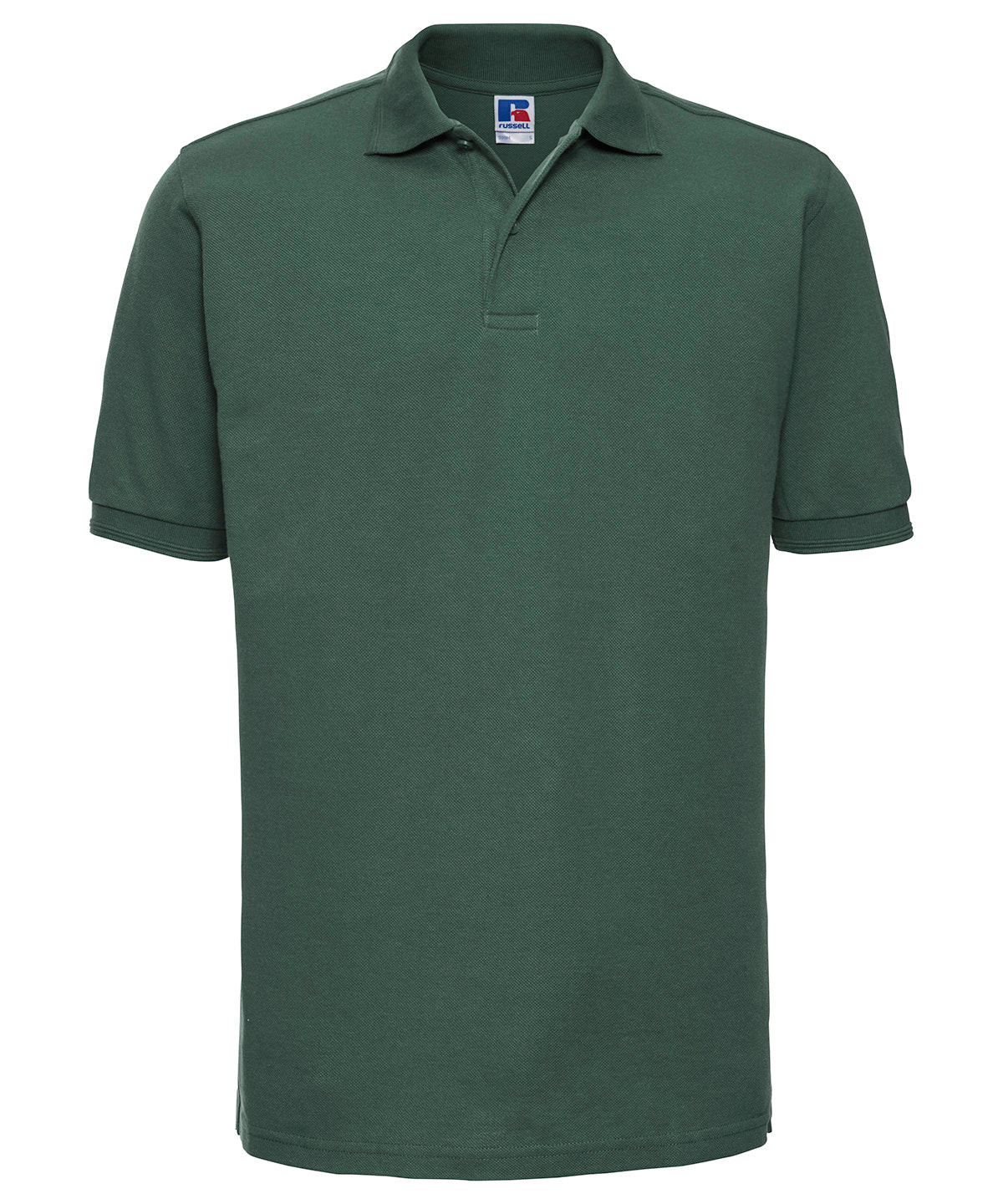Personalised Polo Shirts - Black Russell Europe Hard-wearing 60°C wash polo