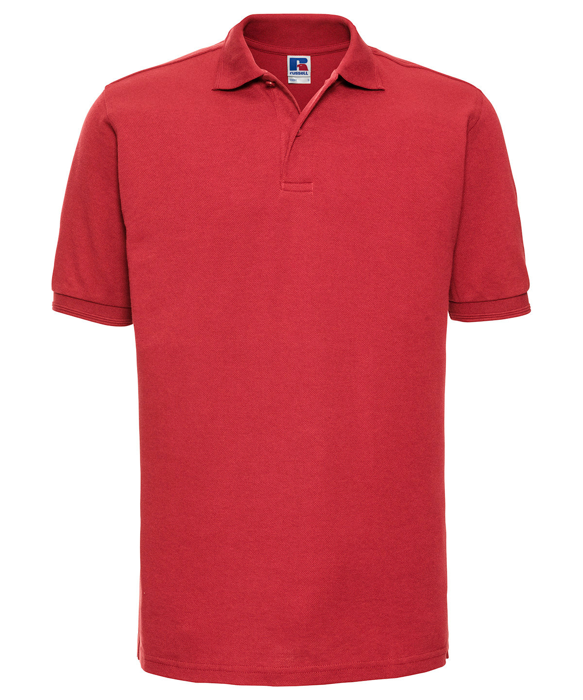 Personalised Polo Shirts - Black Russell Europe Hard-wearing 60°C wash polo