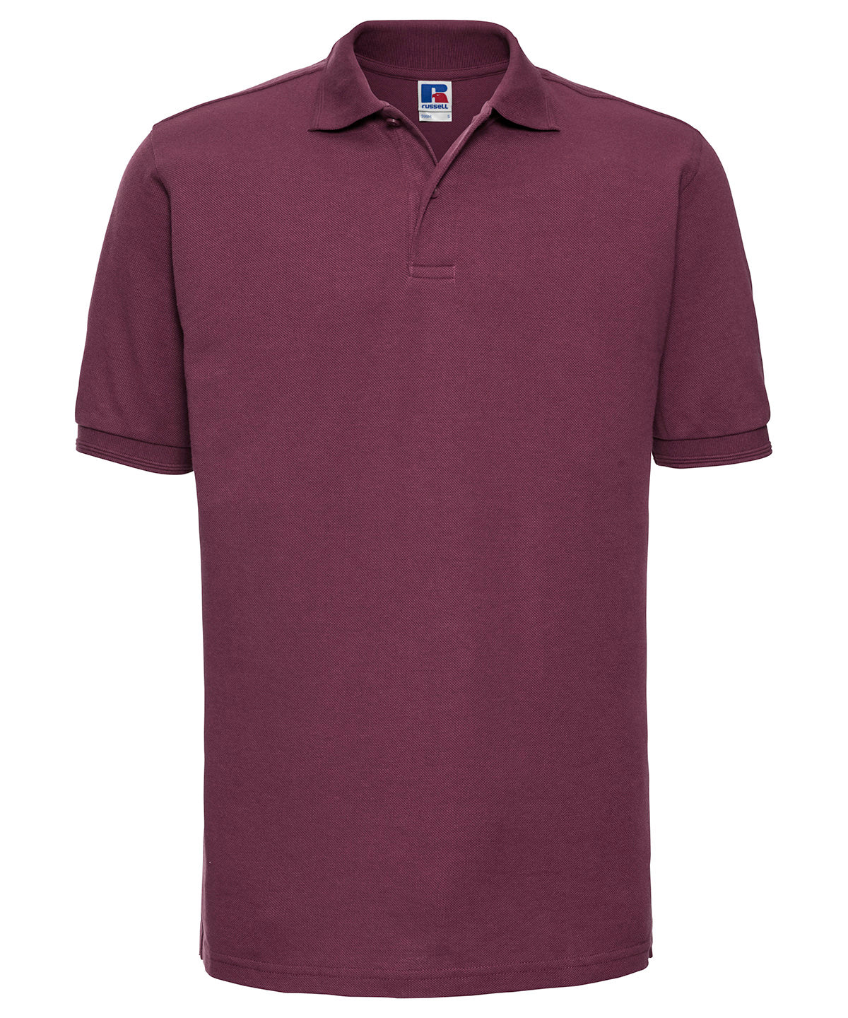 Personalised Polo Shirts - Black Russell Europe Hard-wearing 60°C wash polo