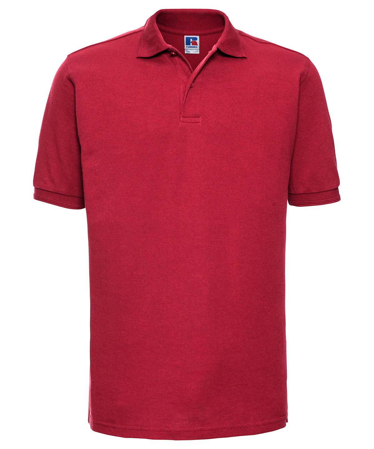 Personalised Polo Shirts - Black Russell Europe Hard-wearing 60°C wash polo
