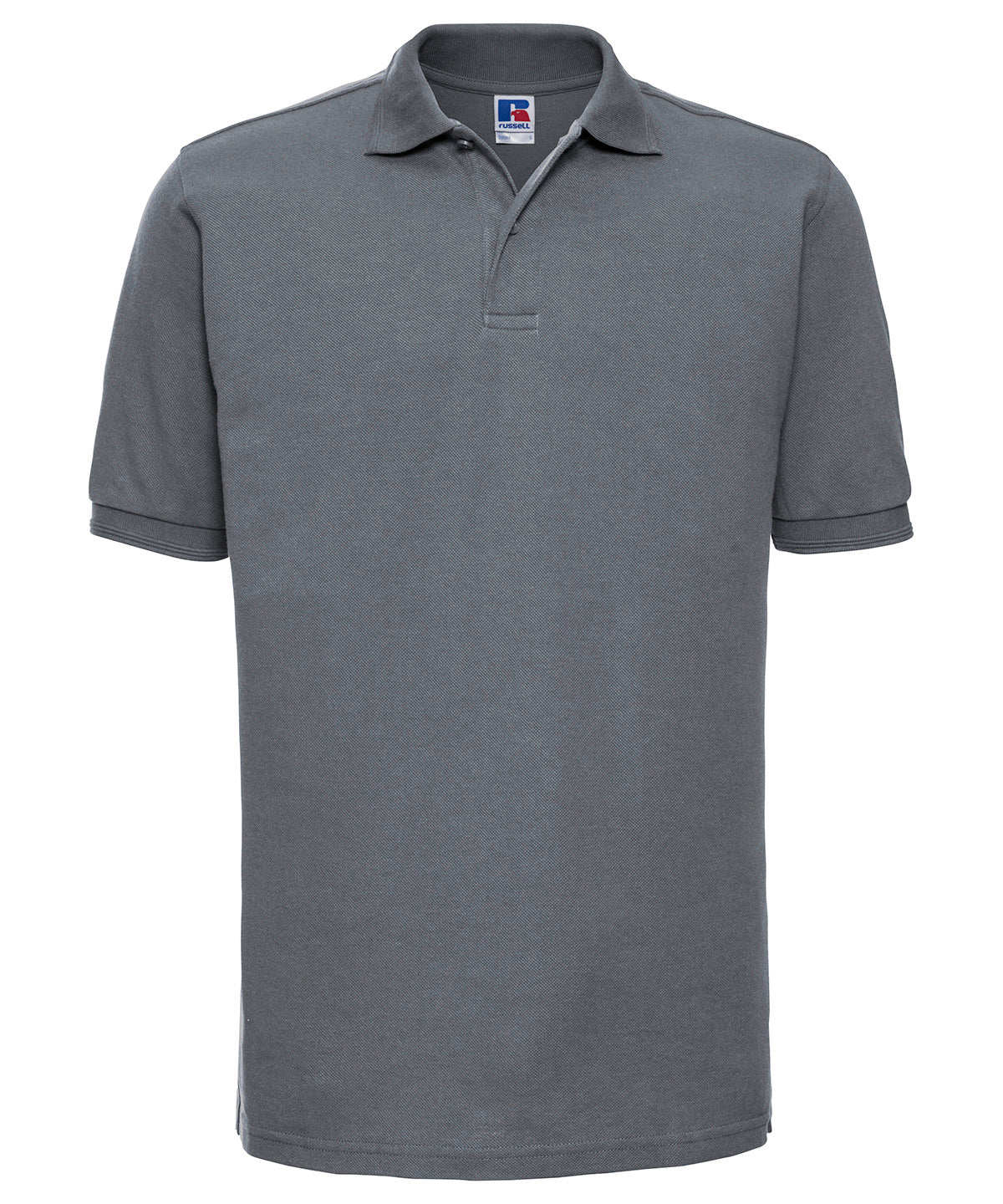 Personalised Polo Shirts - Black Russell Europe Hard-wearing 60°C wash polo