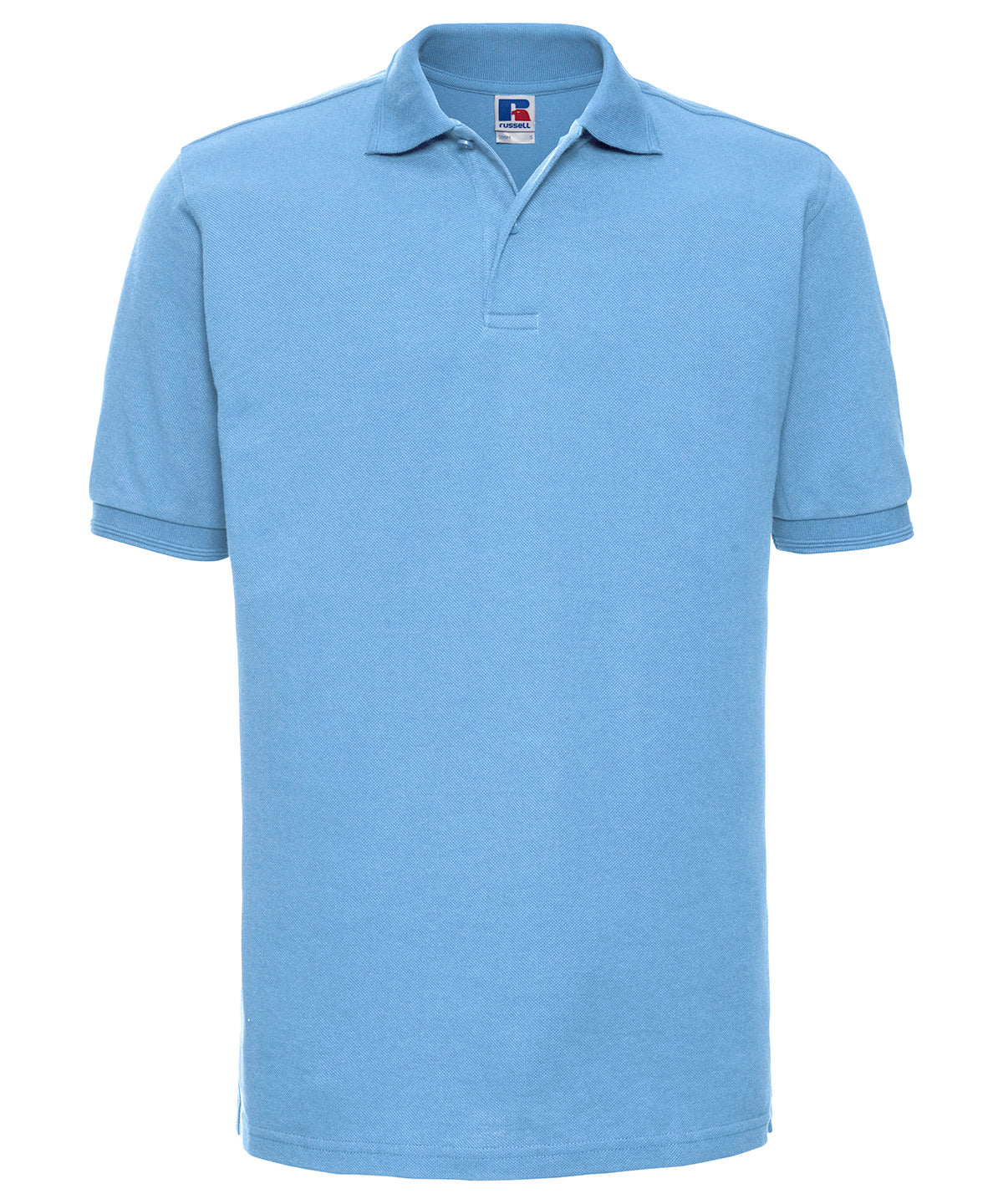 Personalised Polo Shirts - Black Russell Europe Hard-wearing 60°C wash polo