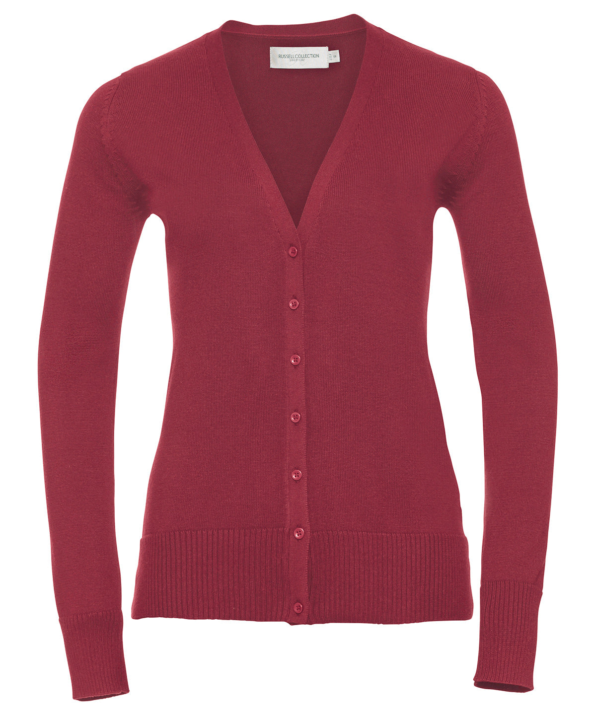 Personalised Cardigans - Black Russell Collection Women's v-neck knitted cardigan