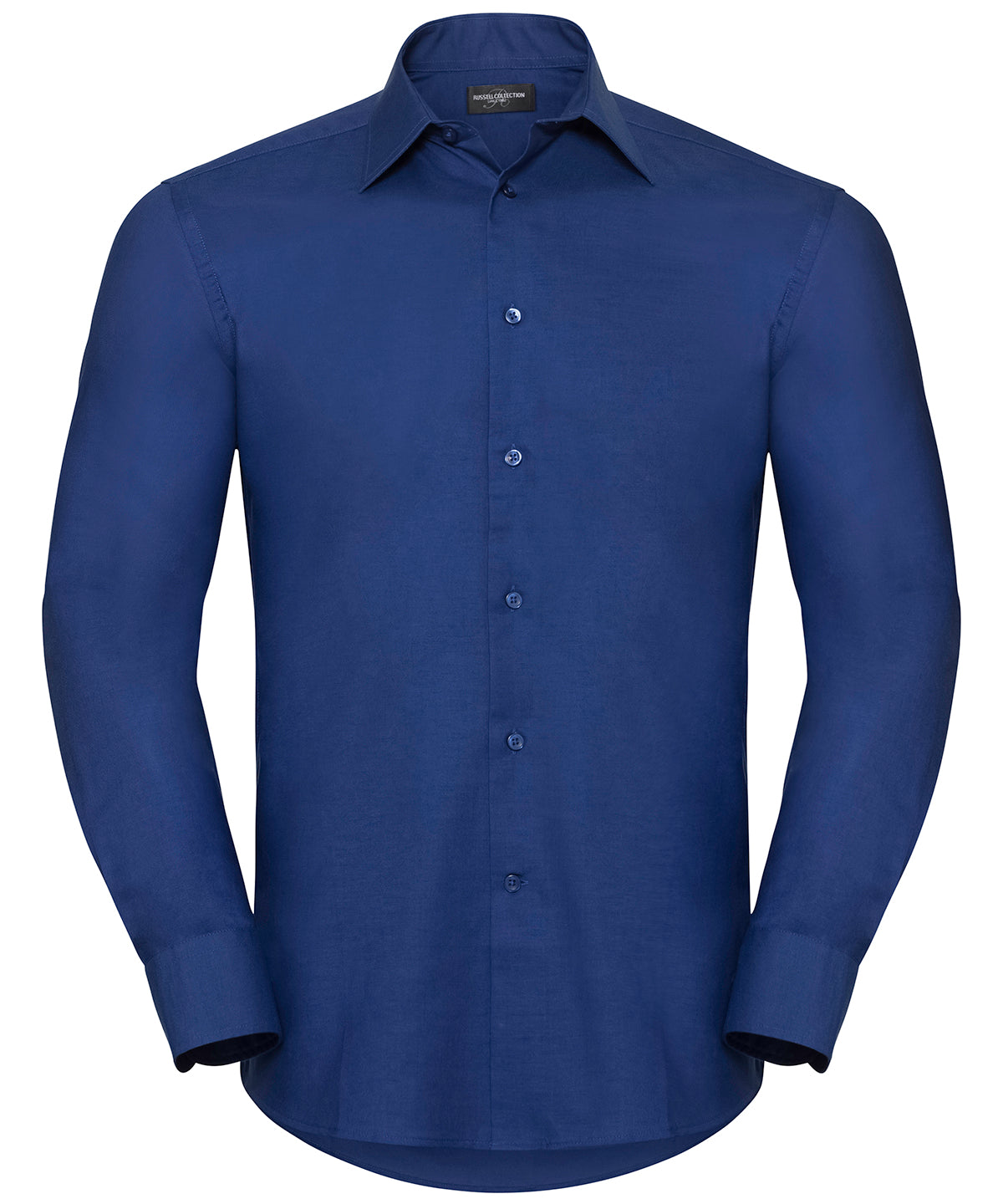 Personalised Shirts - Black Russell Collection Long sleeve easycare tailored Oxford shirt