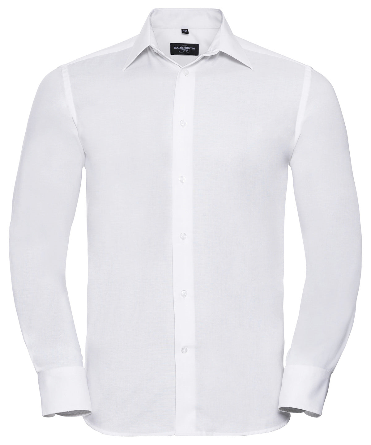 Personalised Shirts - Black Russell Collection Long sleeve easycare tailored Oxford shirt