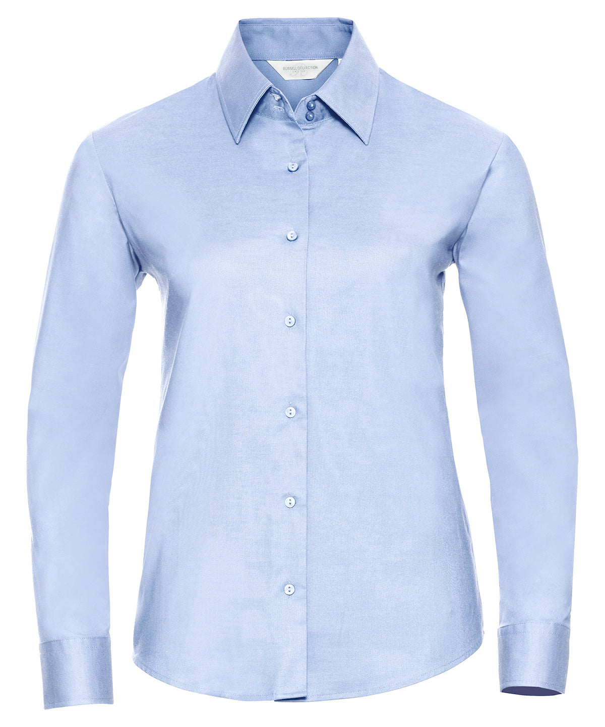 Personalised Shirts - Black Russell Collection Women's long sleeve easycare Oxford shirt