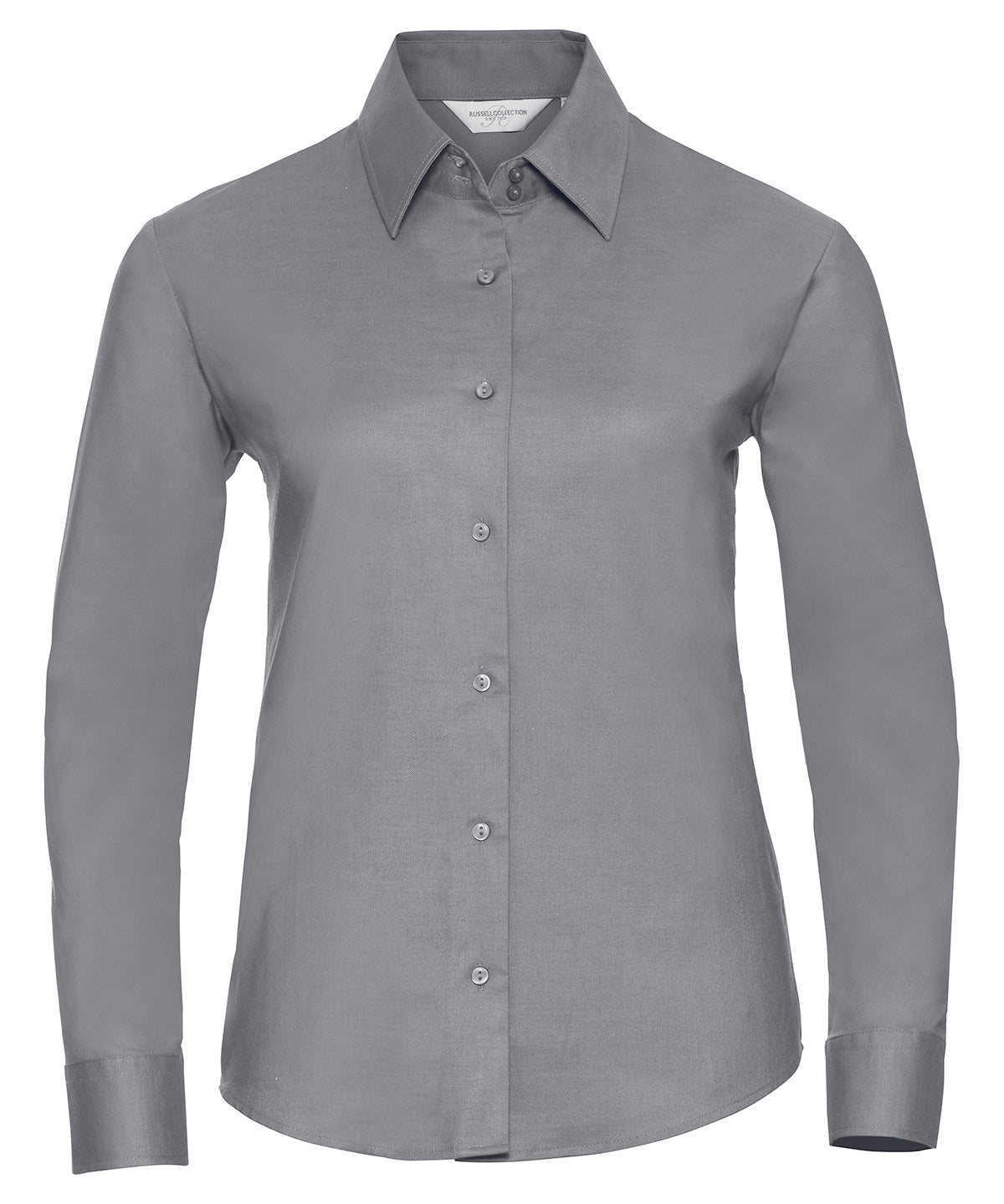 Personalised Shirts - Black Russell Collection Women's long sleeve easycare Oxford shirt