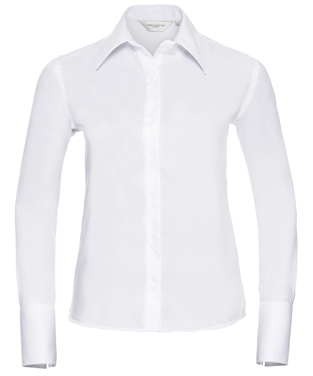 Personalised Shirts - Black Russell Europe Women's long sleeve ultimate non-iron shirt