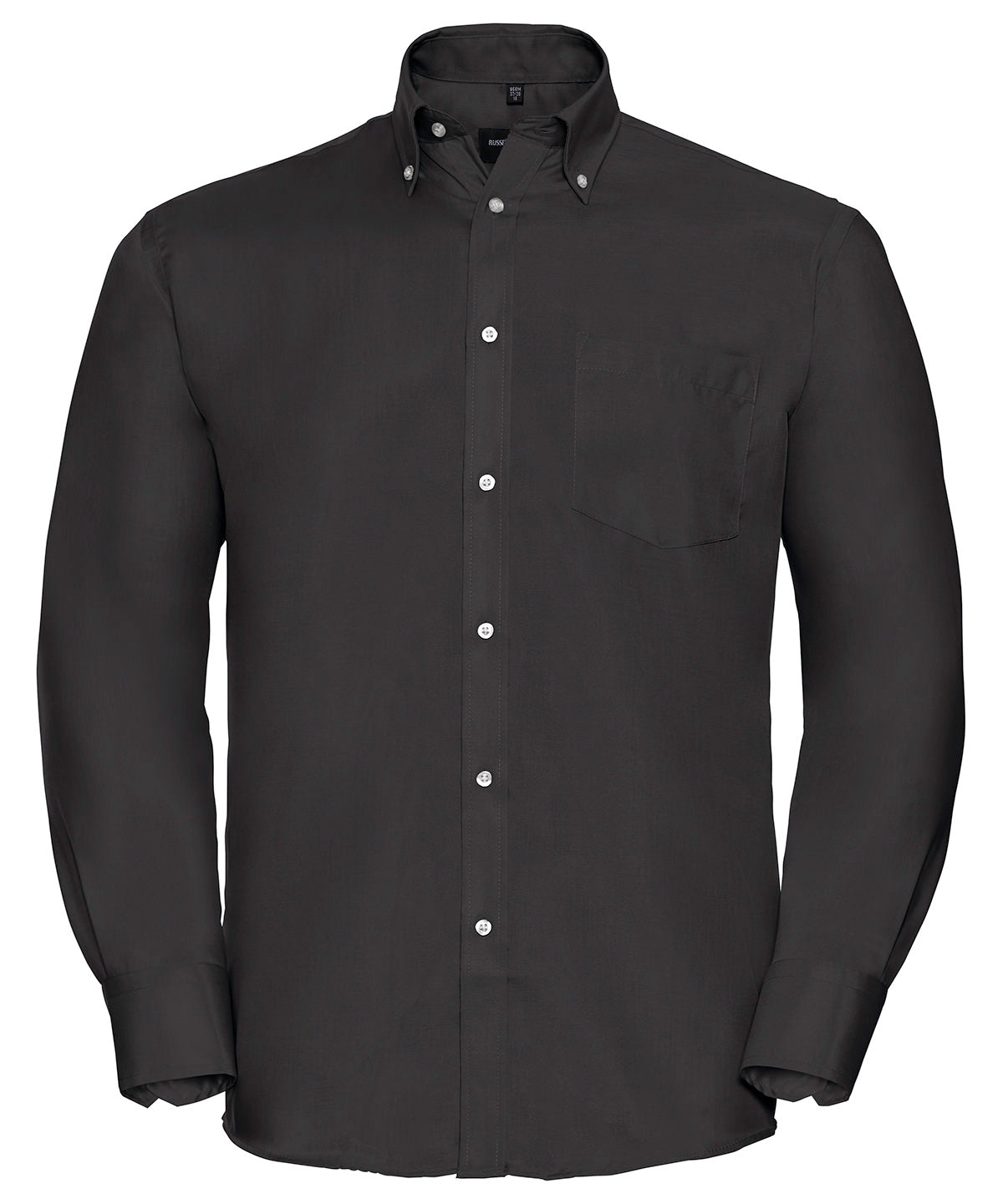 Personalised Shirts - Black Russell Europe Long sleeve ultimate non-iron shirt