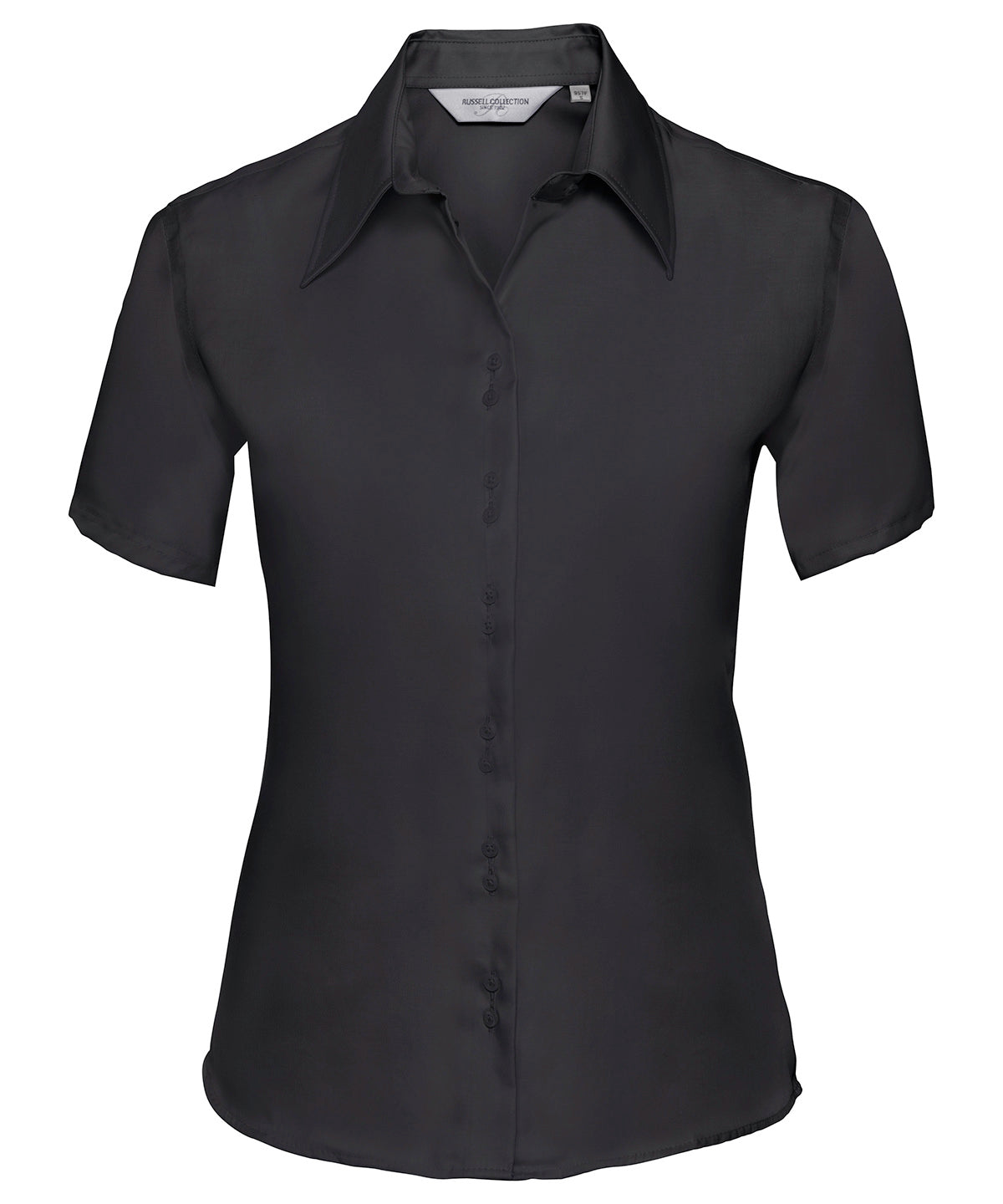 Personalised Shirts - Black Russell Europe Women's short sleeve ultimate non-iron shirt
