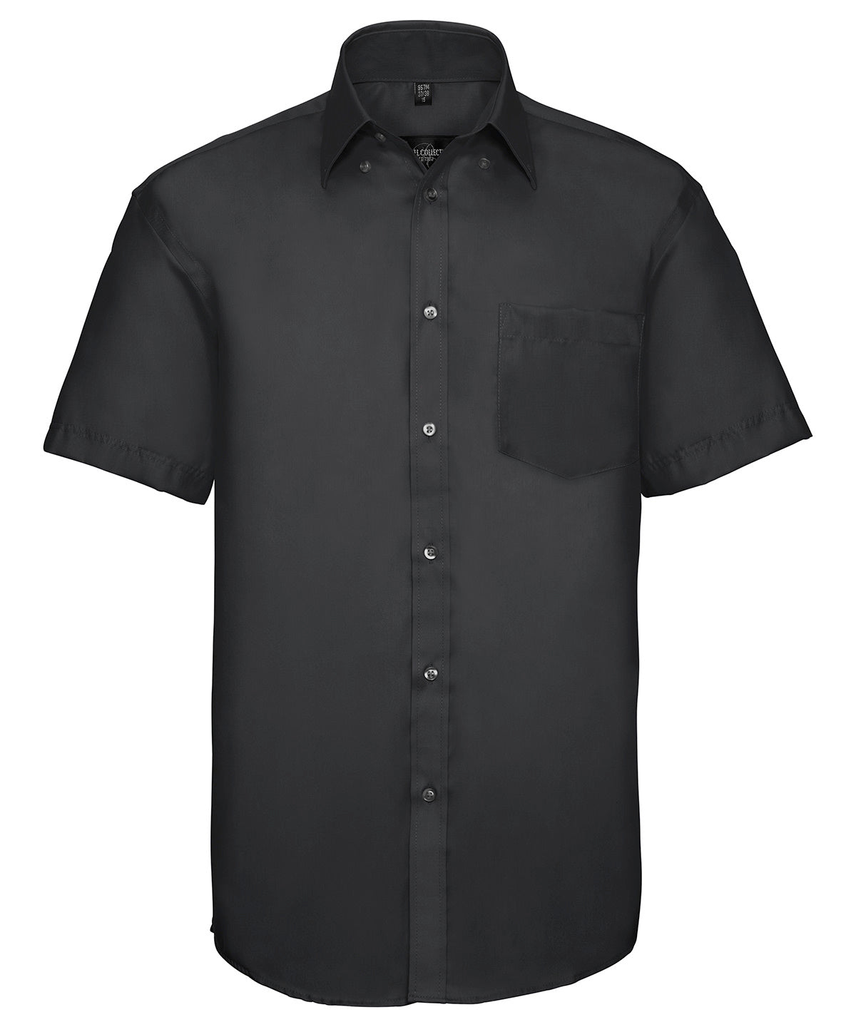 Personalised Shirts - Black Russell Europe Short sleeve ultimate non-iron shirt