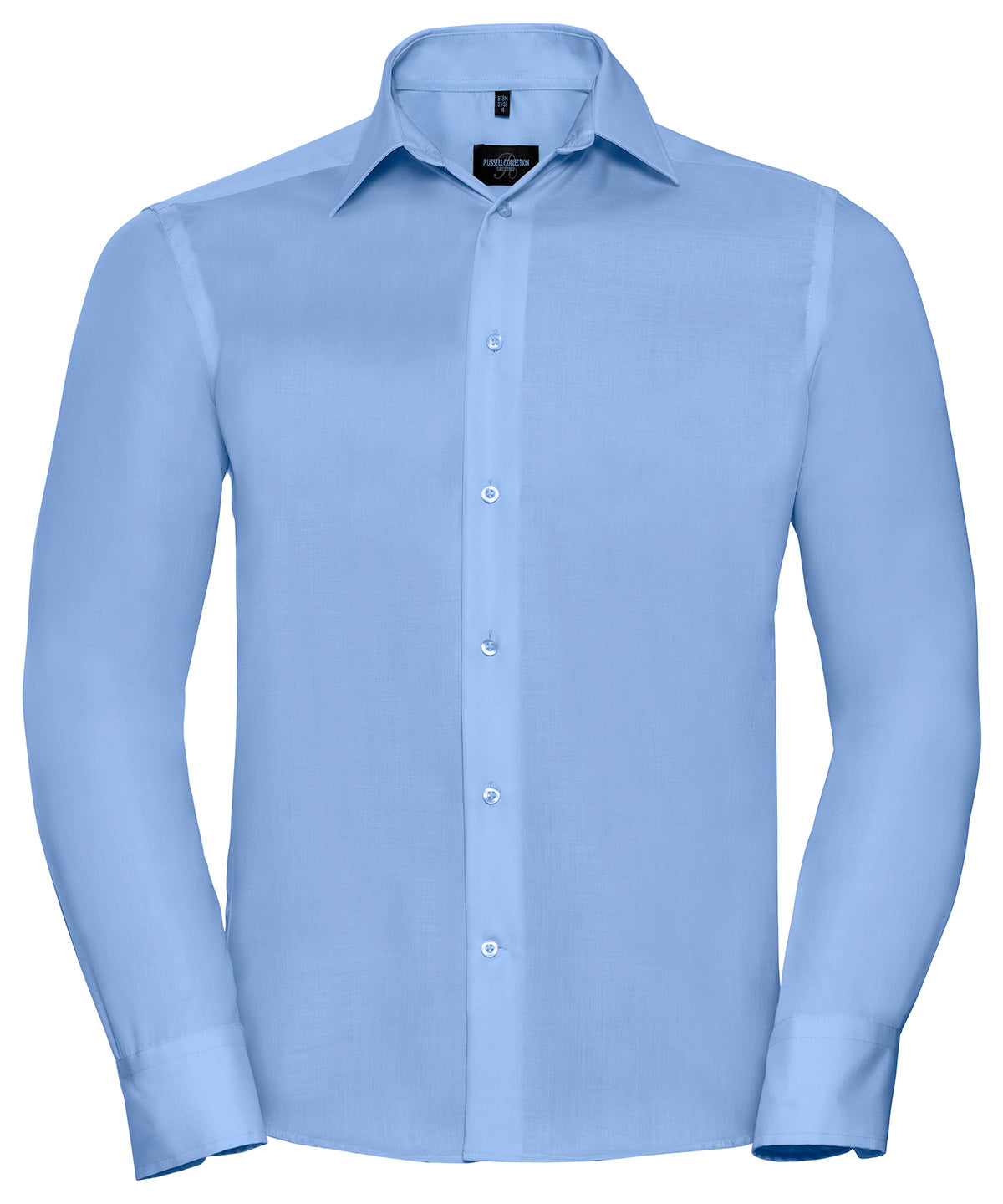 Personalised Shirts - Black Russell Collection Long sleeve tailored ultimate non-iron shirt