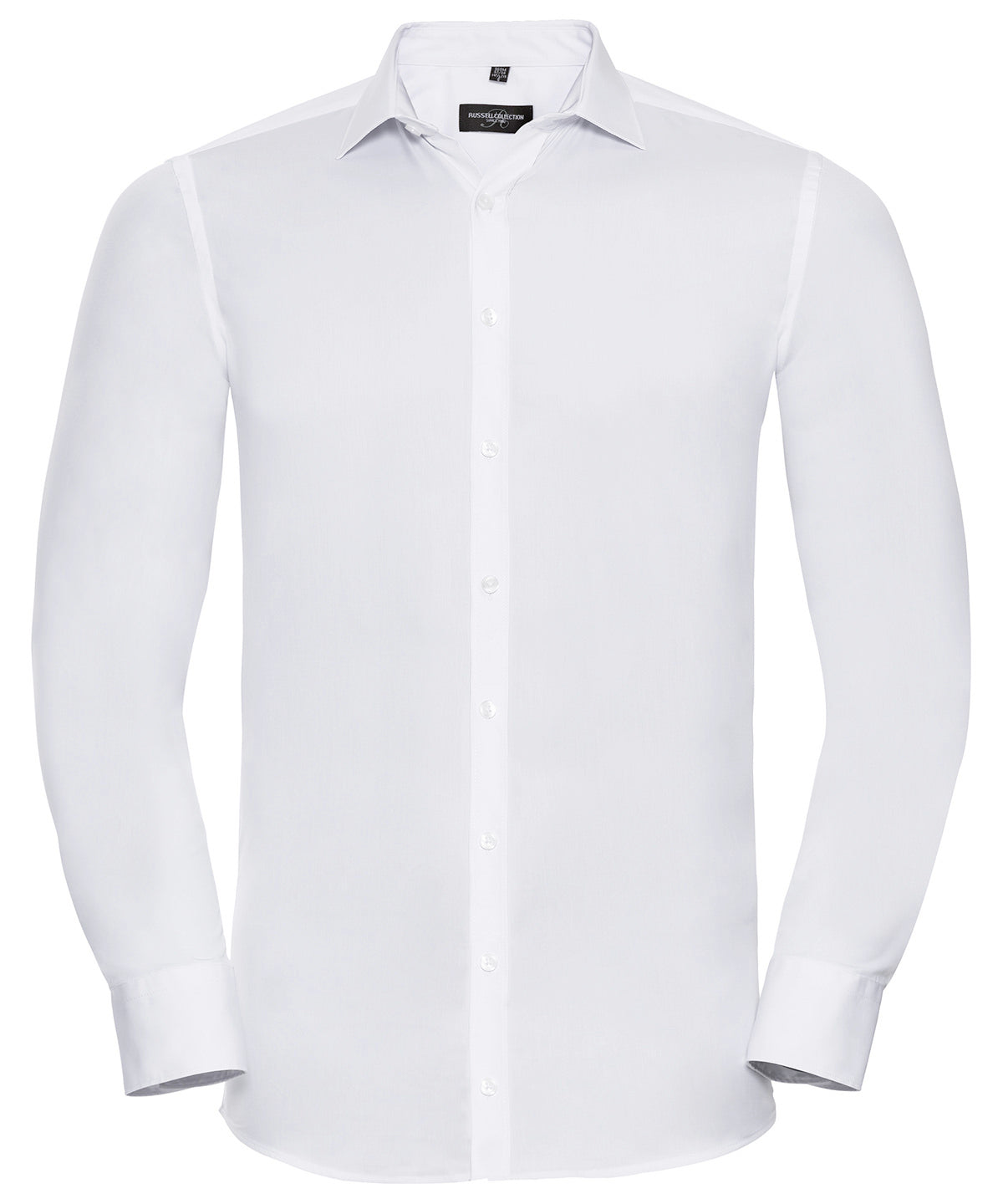 Personalised Shirts - Black Russell Collection Long sleeve ultimate stretch shirt
