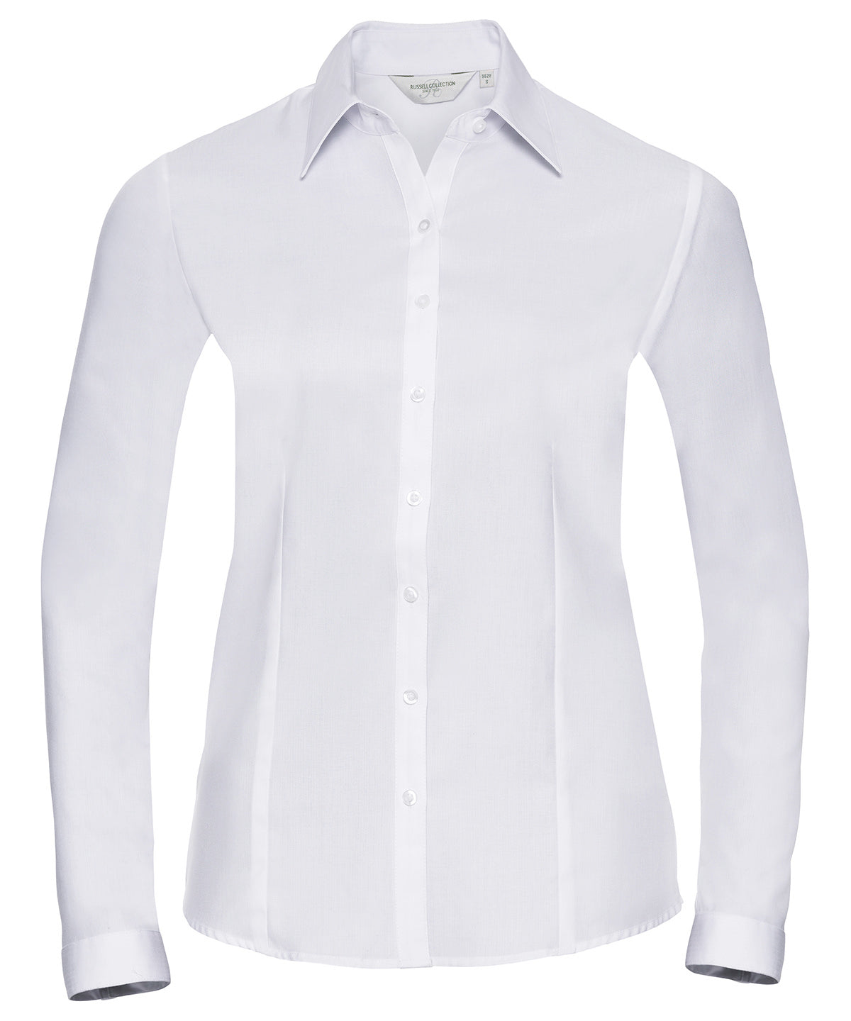 Personalised Shirts - Light Blue Russell Collection Women's long sleeve herringbone shirt