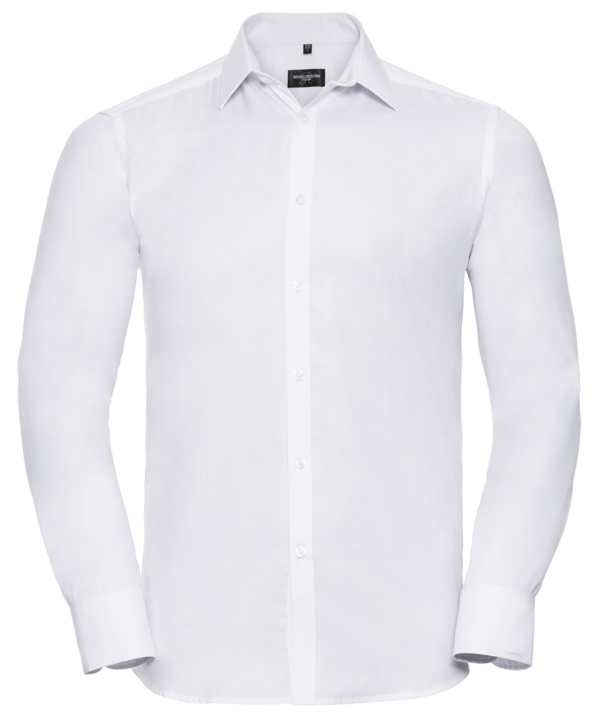 Personalised Shirts - Light Blue Russell Collection Long sleeve herringbone shirt