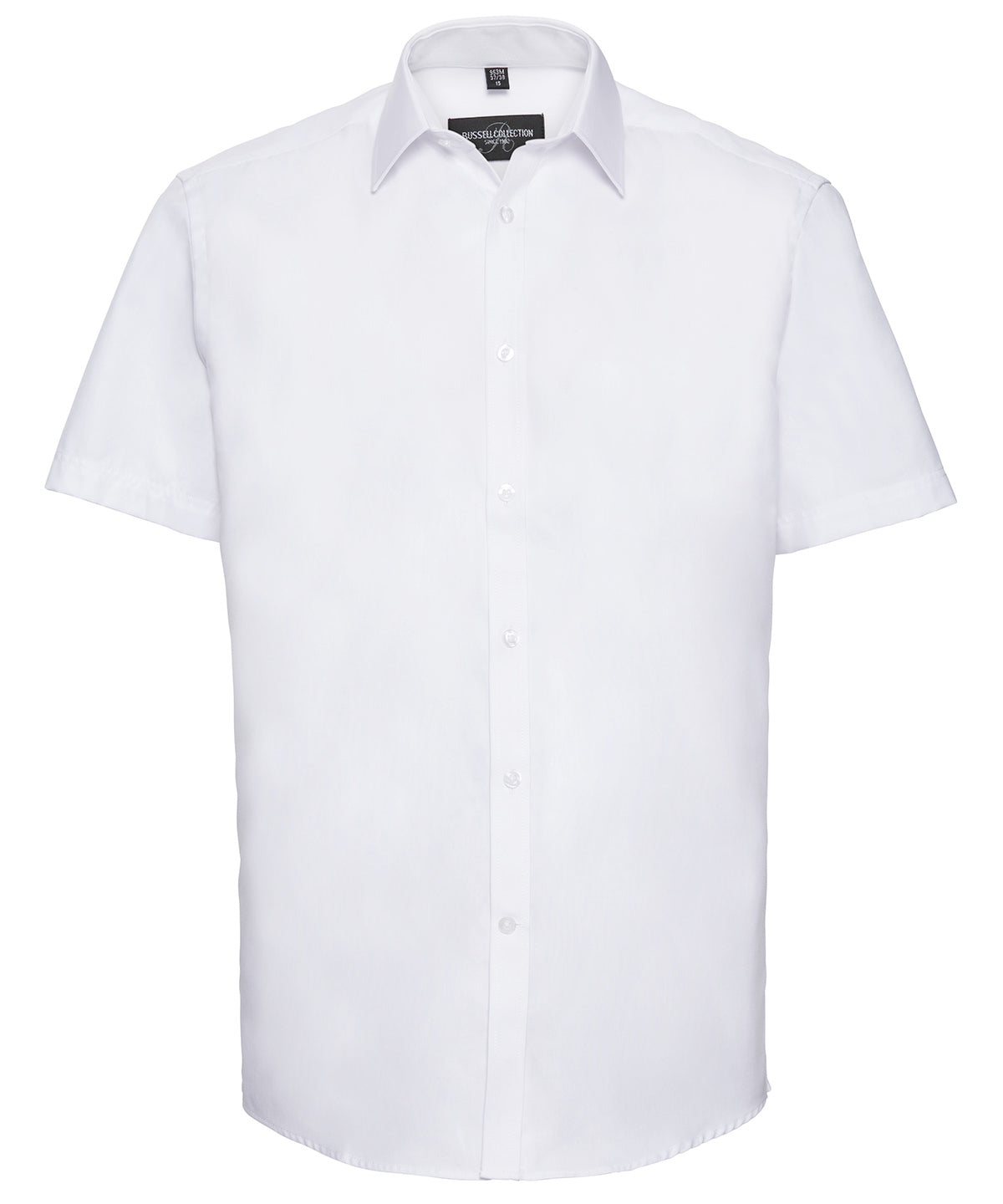 Personalised Shirts - Light Blue Russell Collection Short sleeve herringbone shirt