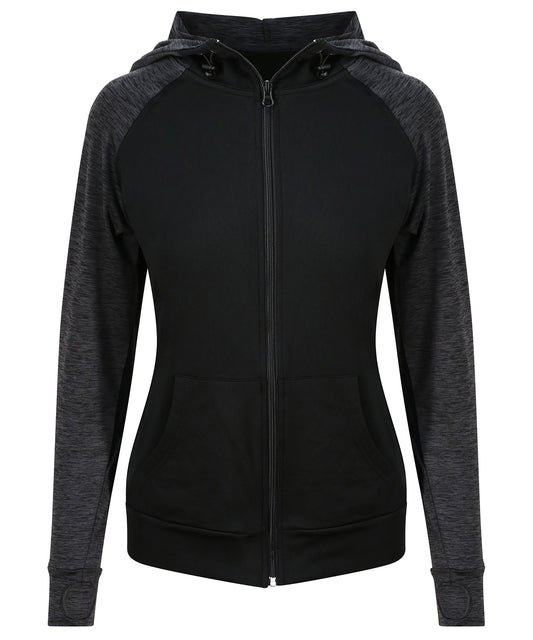 Personalised Hoodies - Black AWDis Just Cool Women's cool contrast zoodie