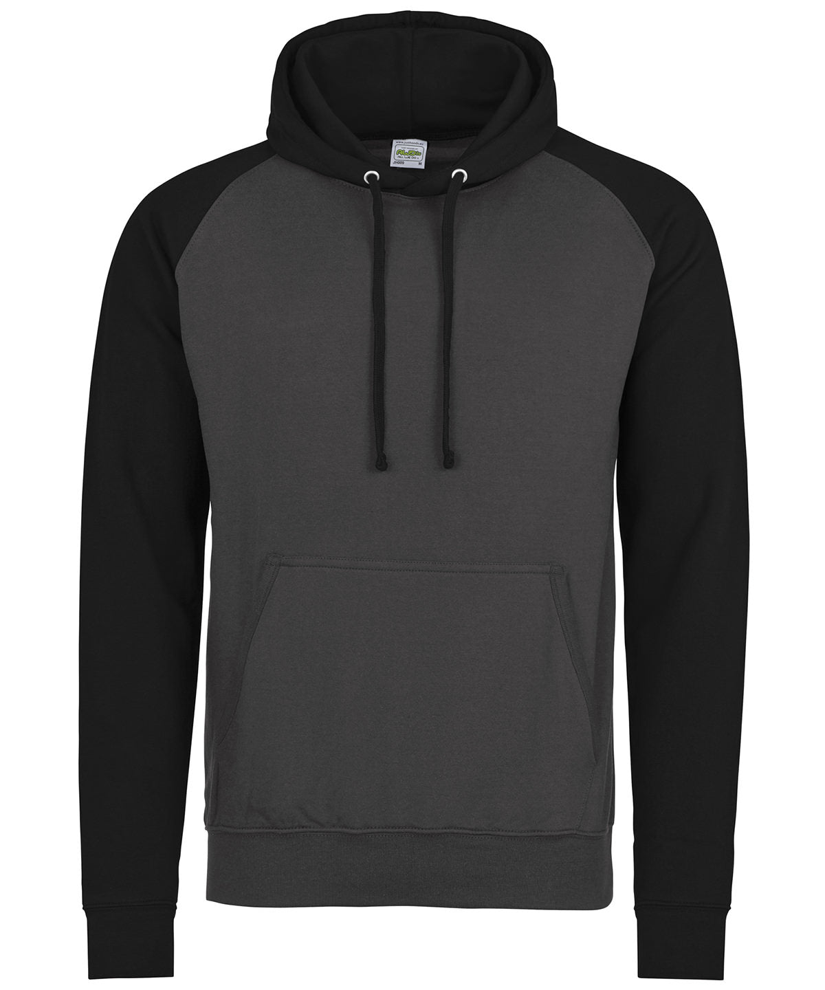 Personalised Hoodies - Dark Grey AWDis Just Hoods Baseball hoodie