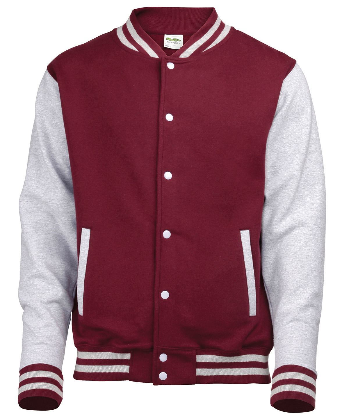 Personalised Jackets - Burgundy AWDis Just Hoods Varsity jacket