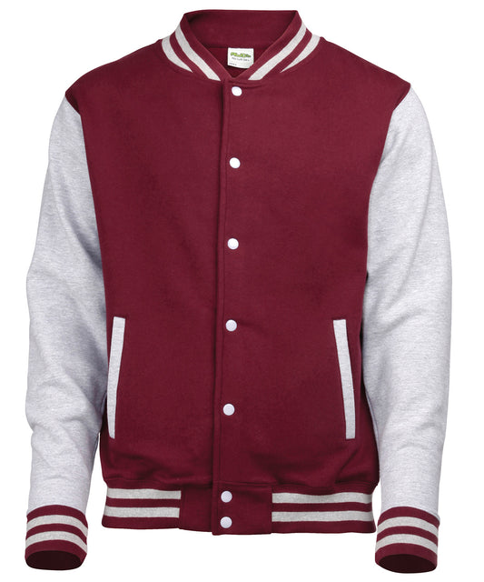 Personalised Jackets - Burgundy AWDis Just Hoods Varsity jacket