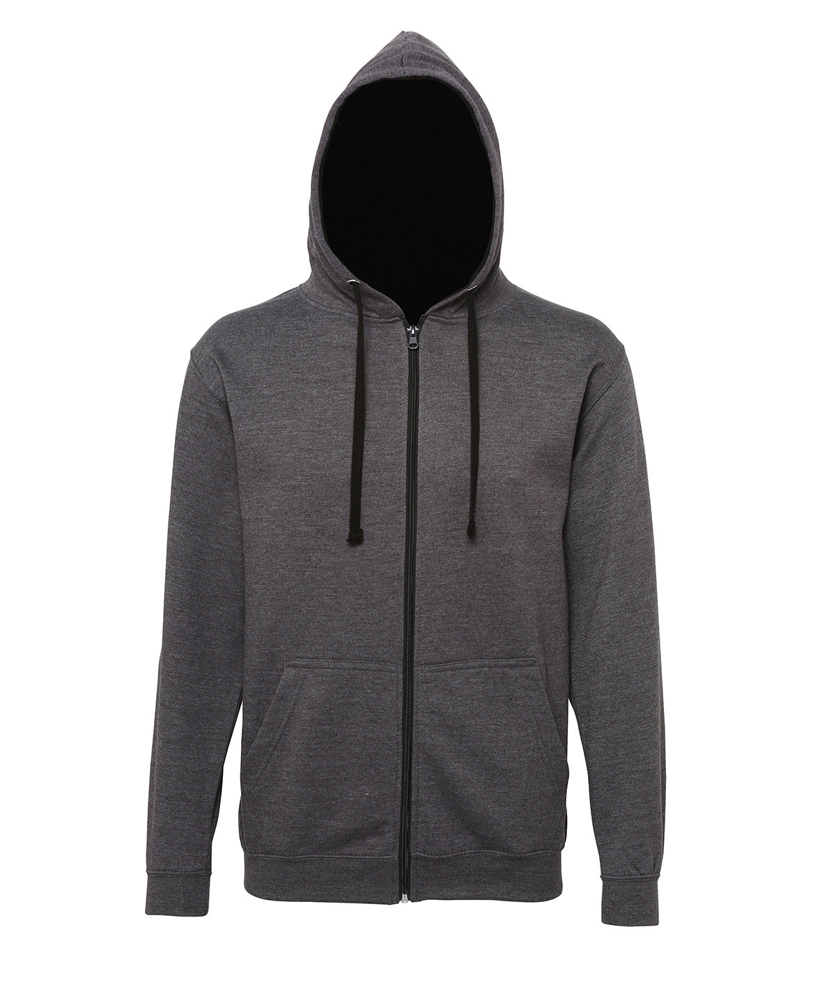 Personalised Hoodies - Dark Grey AWDis Just Hoods Varsity zoodie
