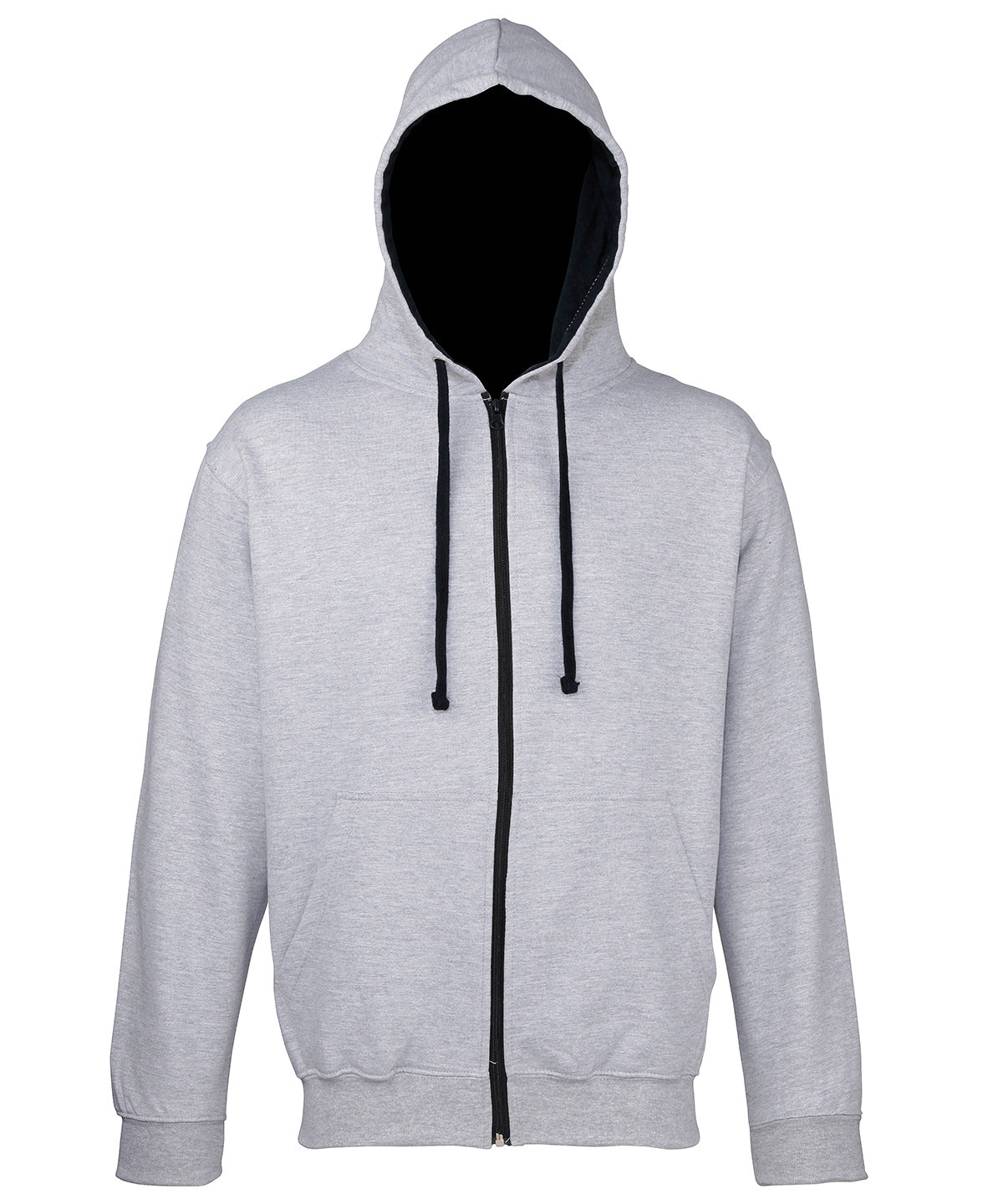 Personalised Hoodies - Dark Grey AWDis Just Hoods Varsity zoodie