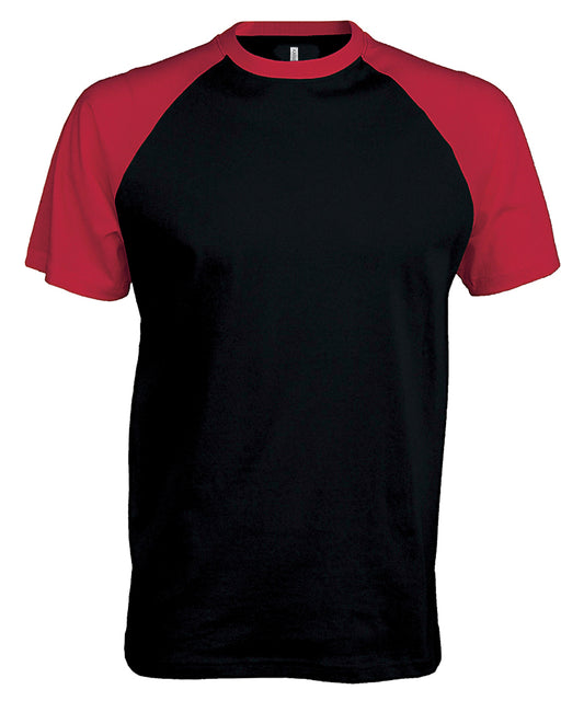 Personalised T-Shirts - Black Kariban Baseball Short-sleeved two-tone T-shirt