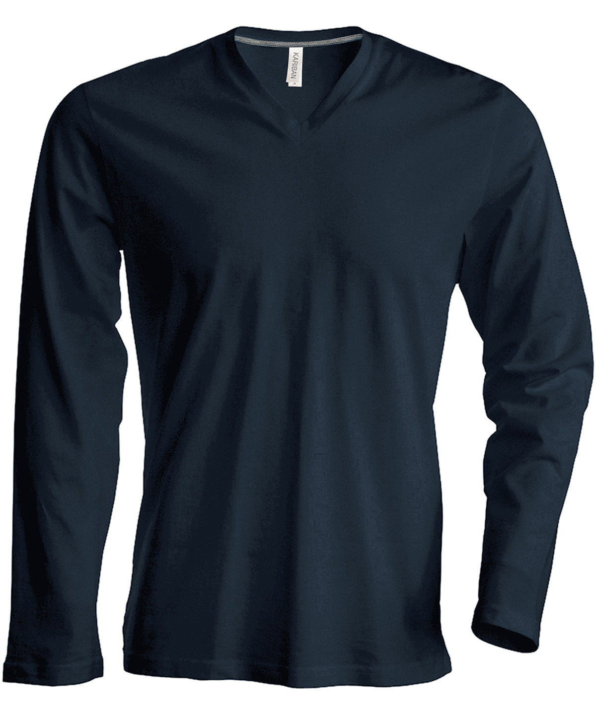 Personalised T-Shirts - Black Kariban Men's long-sleeved V-neck T-shirt