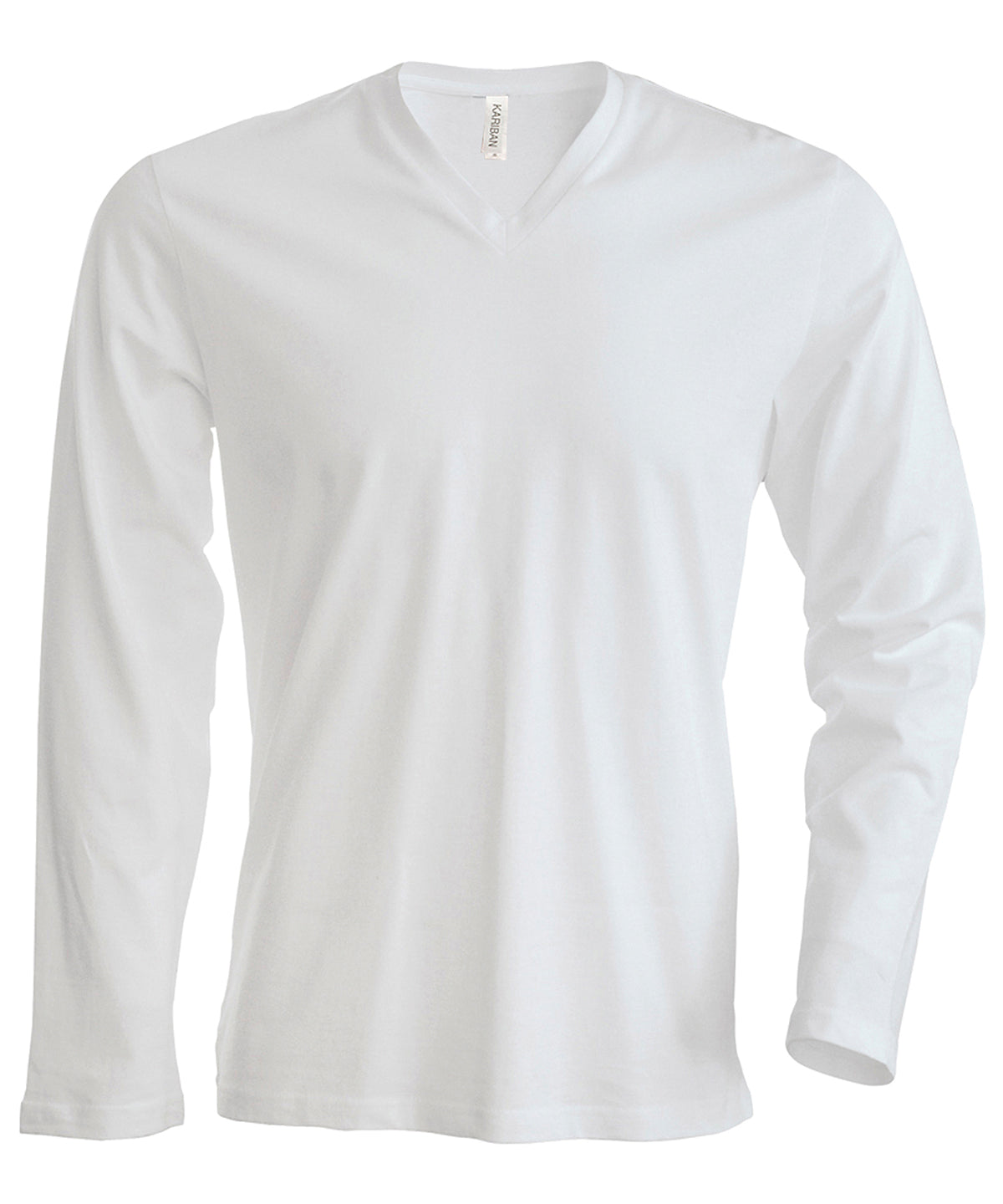 Personalised T-Shirts - Black Kariban Men's long-sleeved V-neck T-shirt