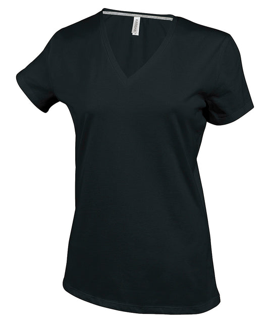 Personalised T-Shirts - Black Kariban Ladies' short-sleeved V-neck T-shirt