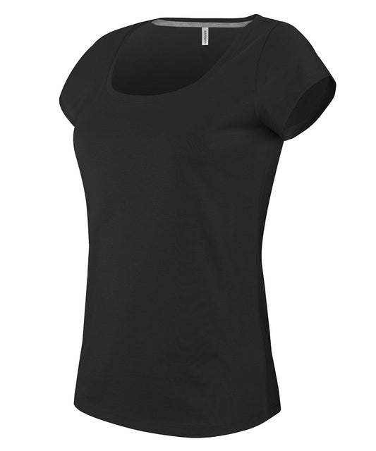 Personalised T-Shirts - Black Kariban Ladies’ boat neck short-sleeved T-shirt