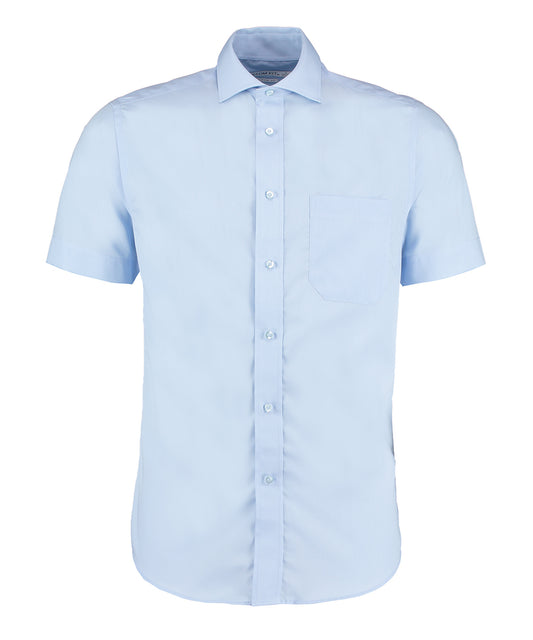 Personalised Shirts - Light Blue Kustom Kit Premium non-iron corporate shirt short-sleeved (classic fit)