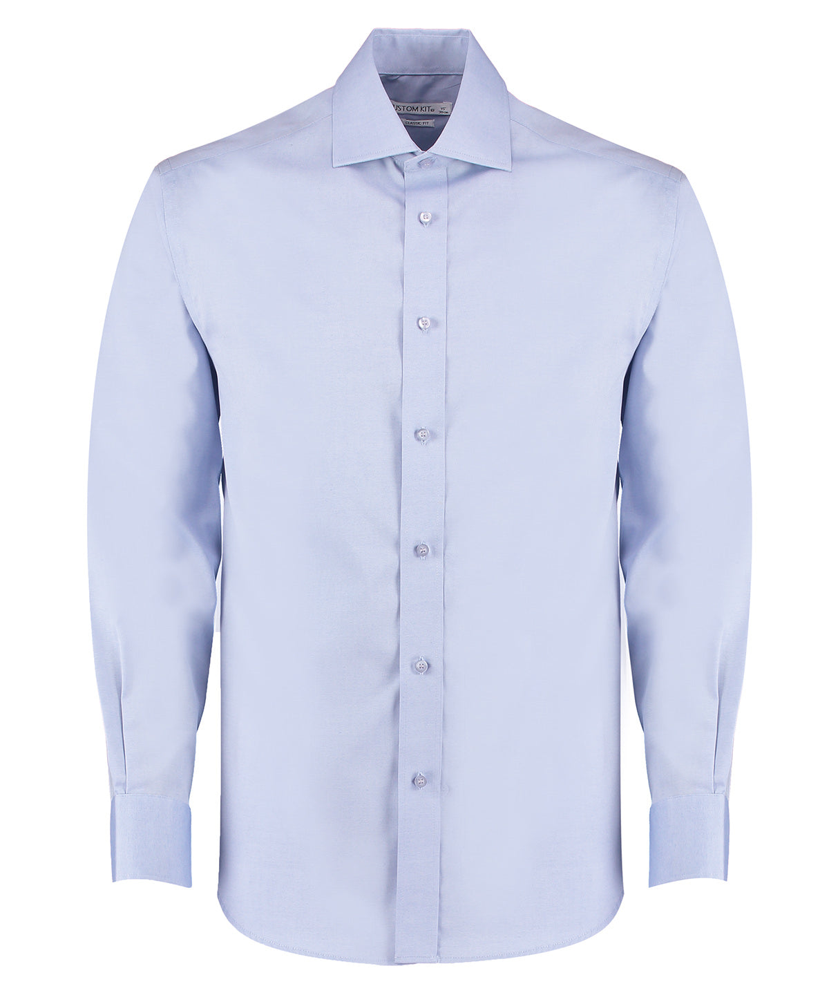 Personalised Shirts - Light Blue Kustom Kit Executive premium Oxford shirt long-sleeved (classic fit)