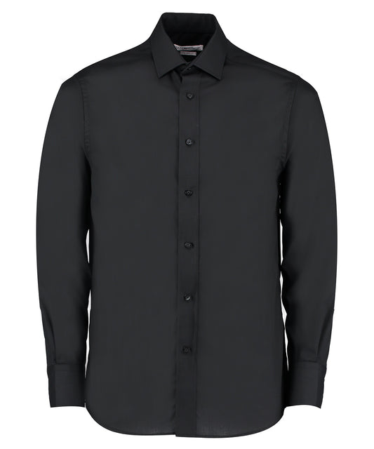 Personalised Shirts - Black Kustom Kit Tailored business shirt long-sleeved (tailored fit)