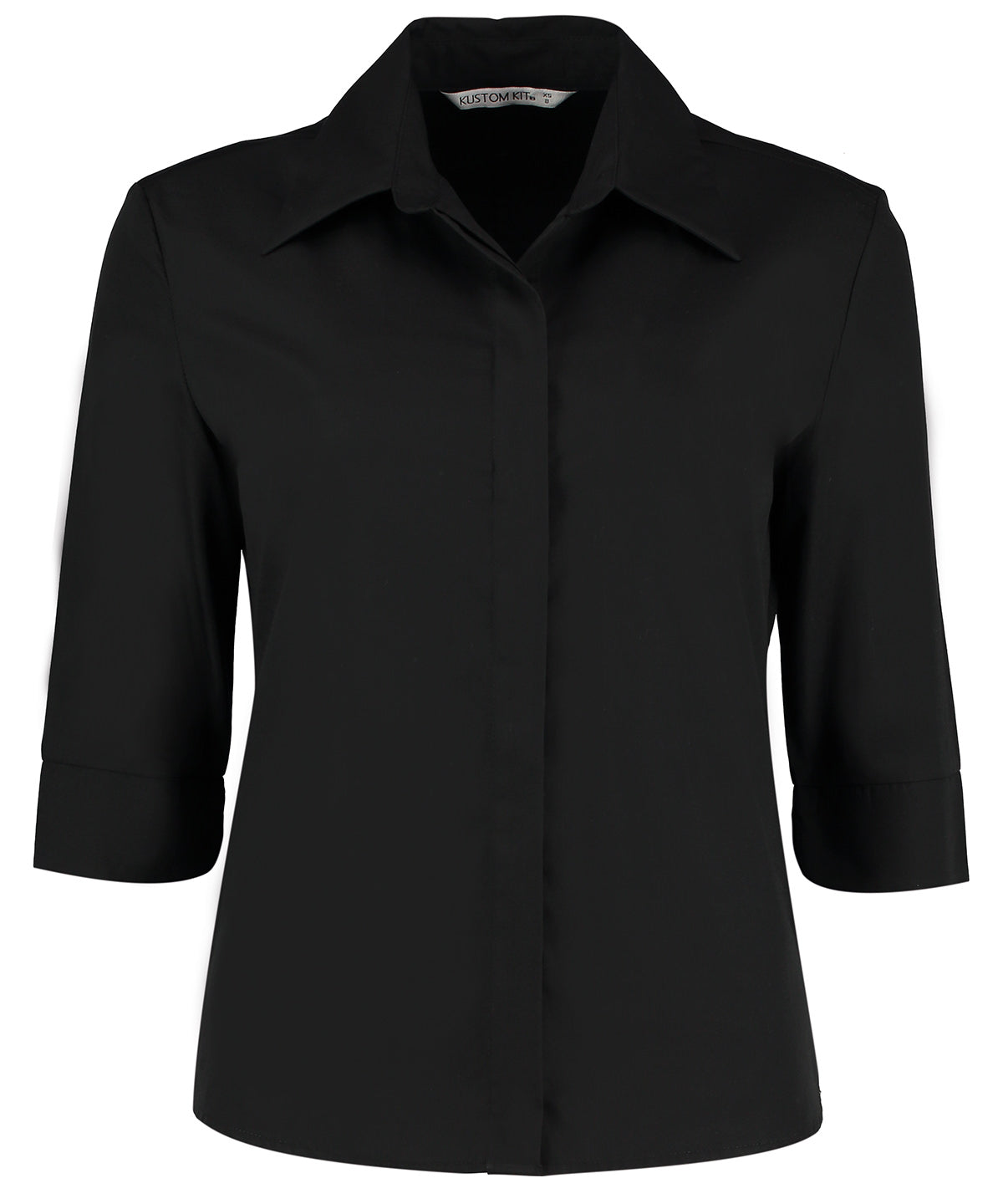 Personalised Blouses - Black Kustom Kit Contiental ¾ sleeve blouse womens