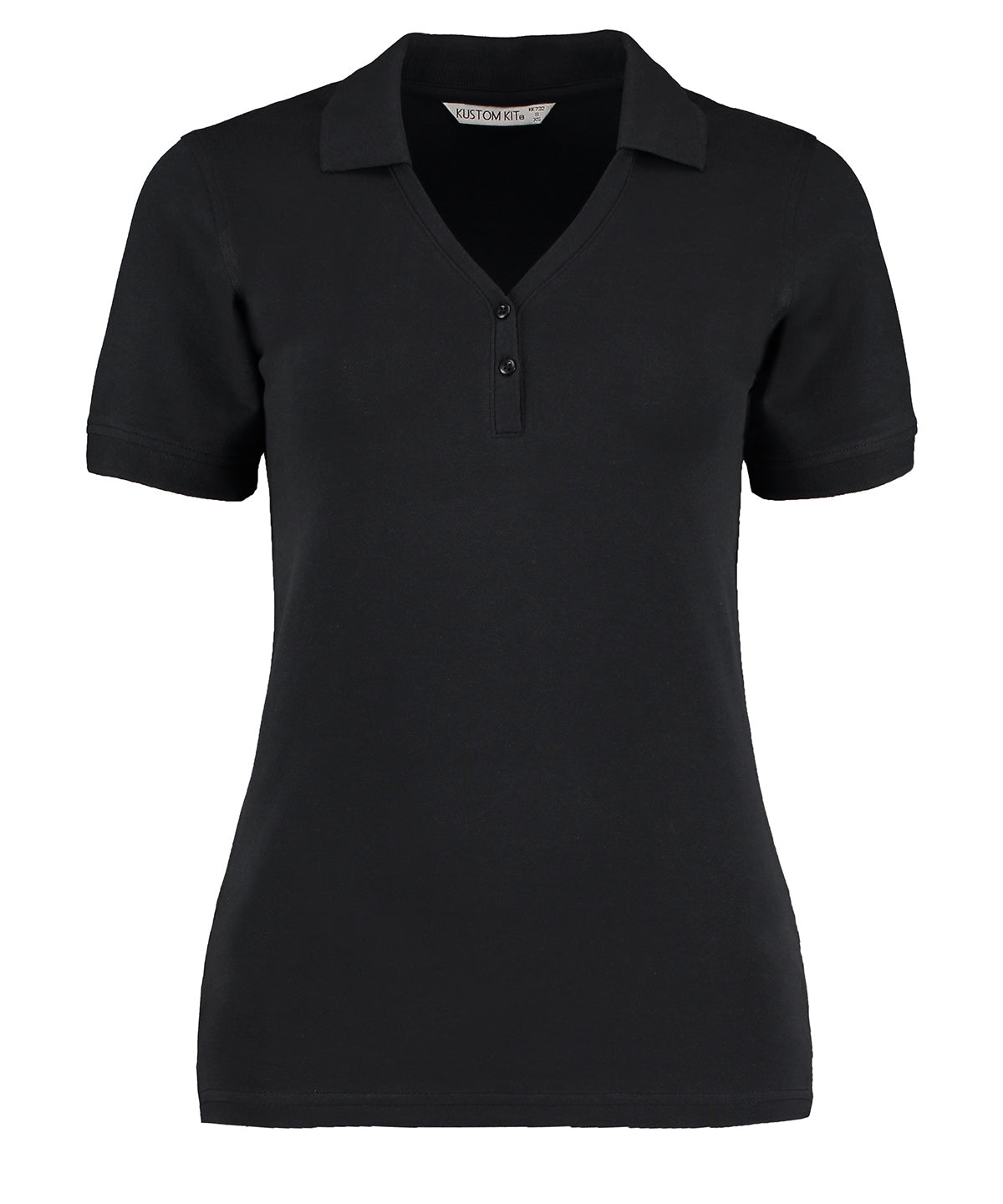 Personalised Polo Shirts - Black Kustom Kit Sophia v-neck polo (regular fit)