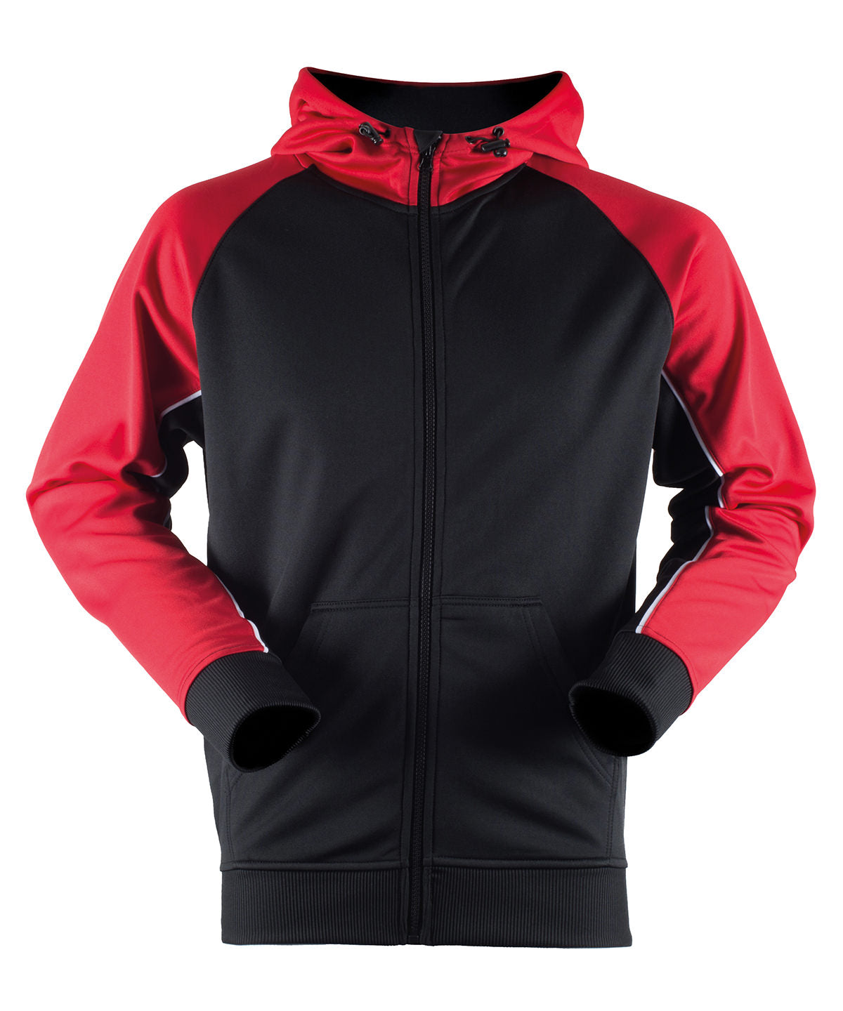 Personalised Hoodies - Black Finden & Hales Panelled sports hoodie