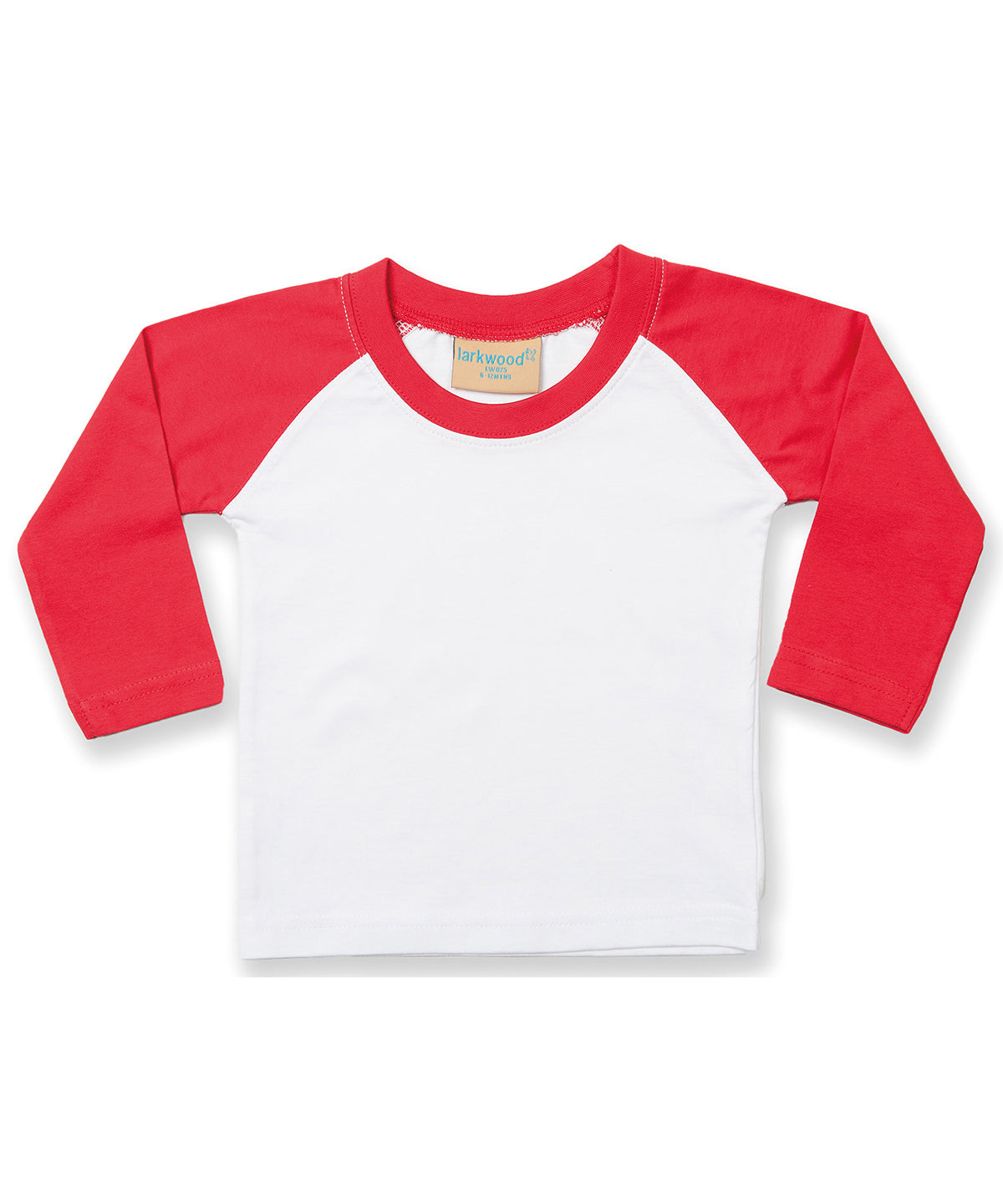 Personalised T-Shirts - White Larkwood Long sleeve baseball t-shirt