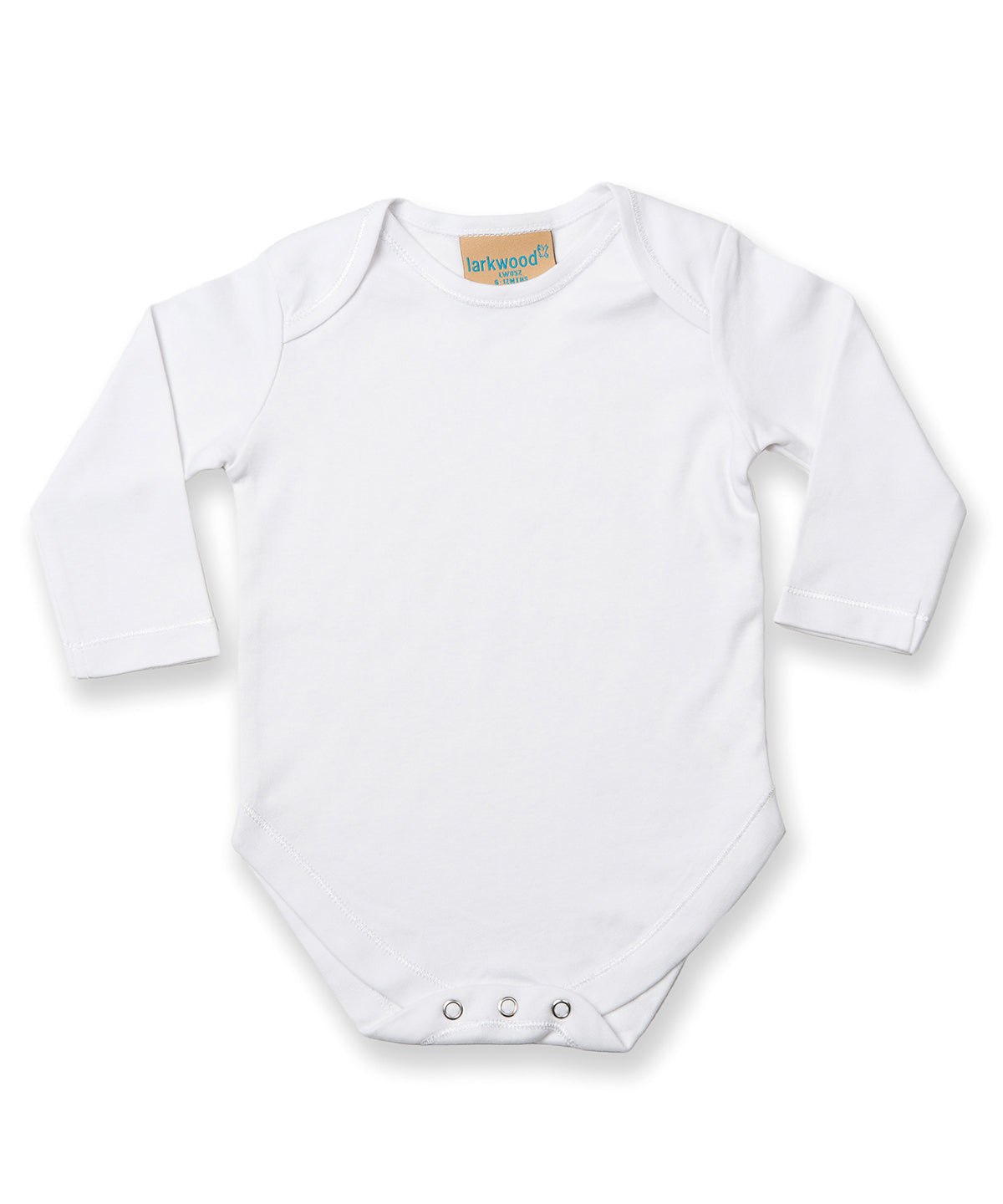 Personalised Bodysuits - White Larkwood Long sleeve baby bodysuit