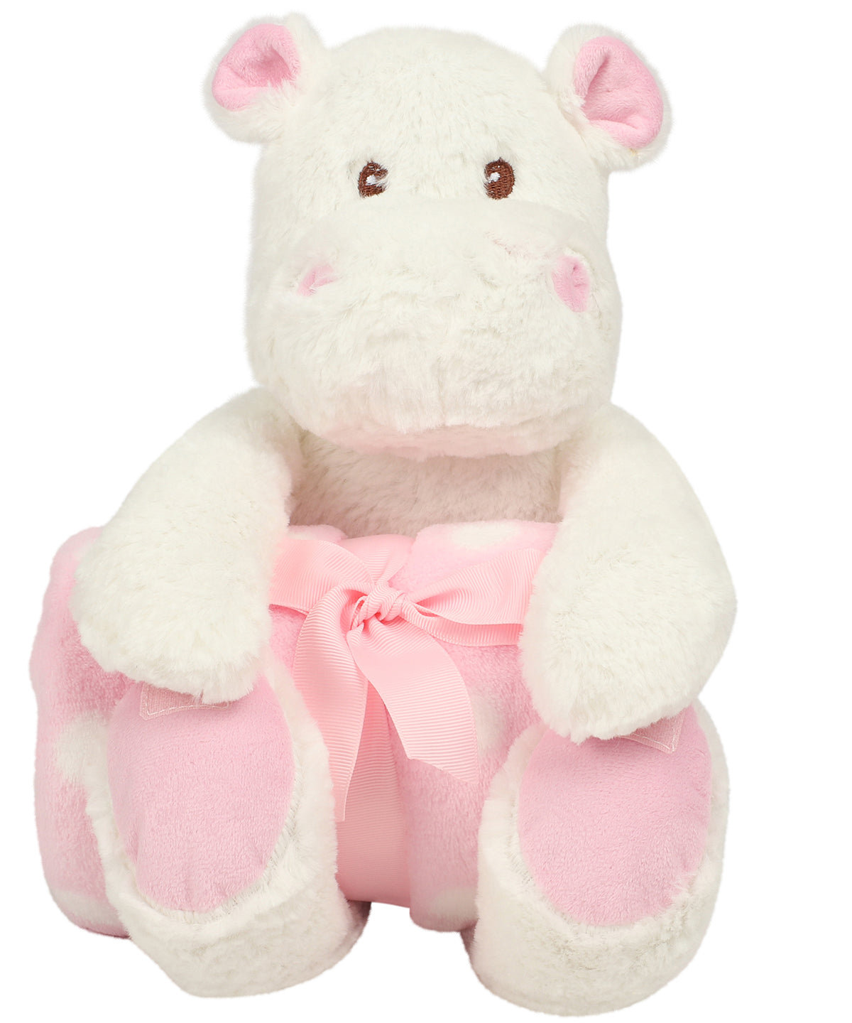 Personalised Blankets - White Mumbles Hippo with blanket