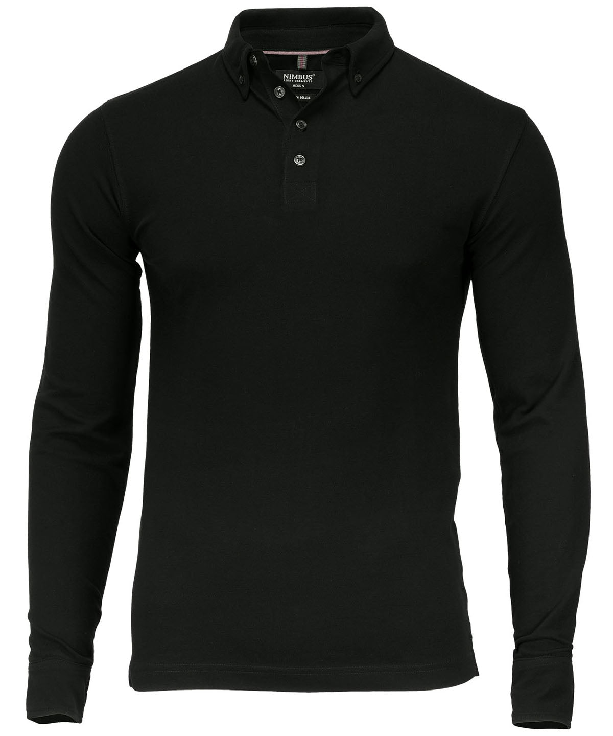 Personalised Polo Shirts - Black Nimbus Carlington – deluxe long sleeve polo