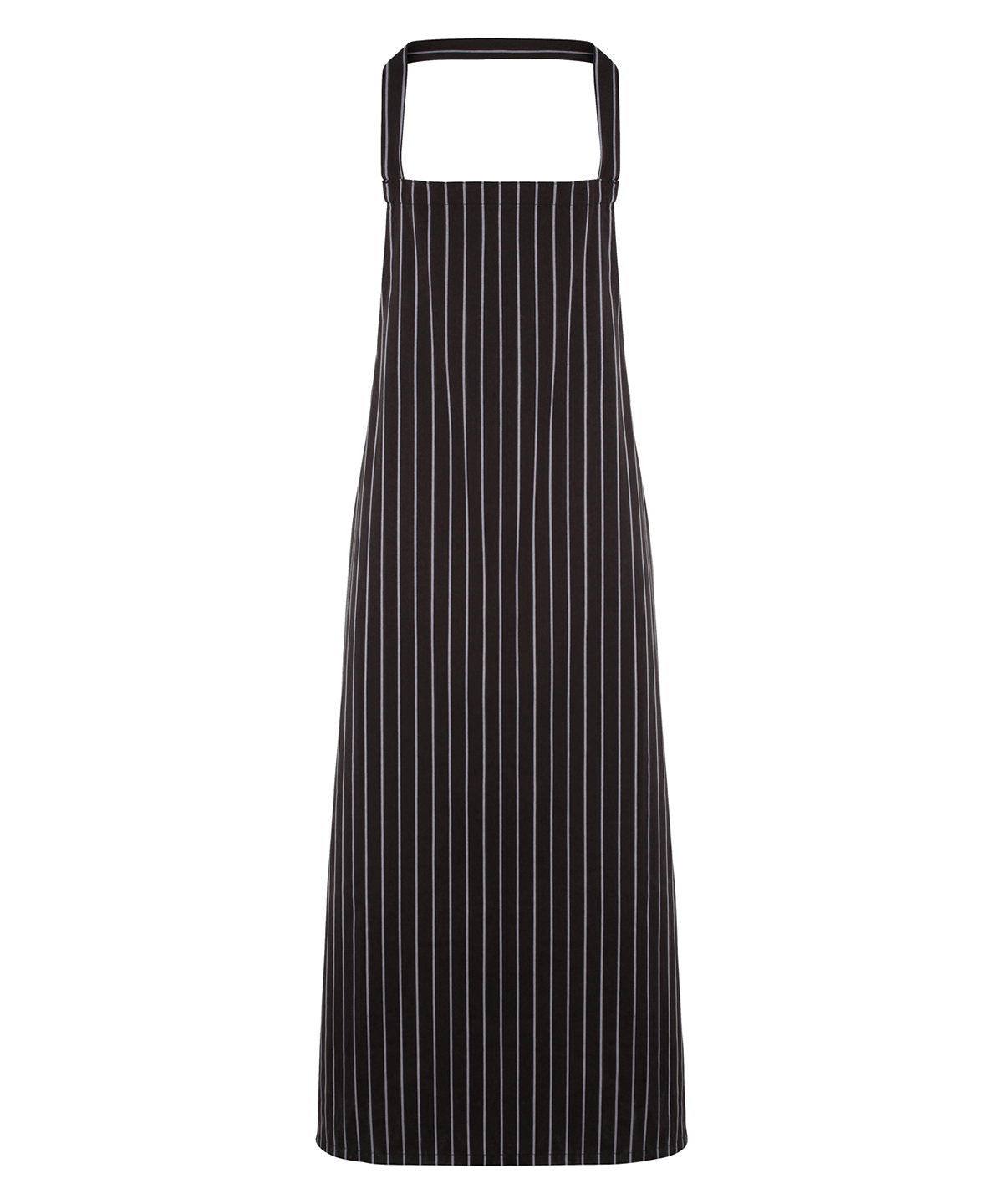 Personalised Aprons - Black Premier Striped bib apron