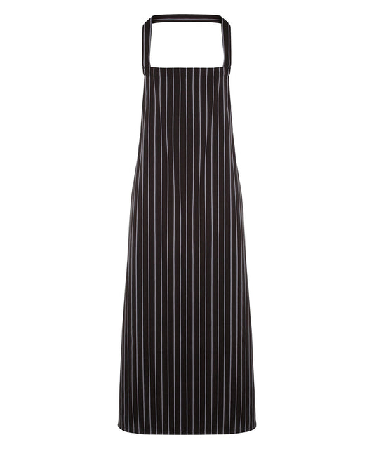 Personalised Aprons - Black Premier Striped bib apron