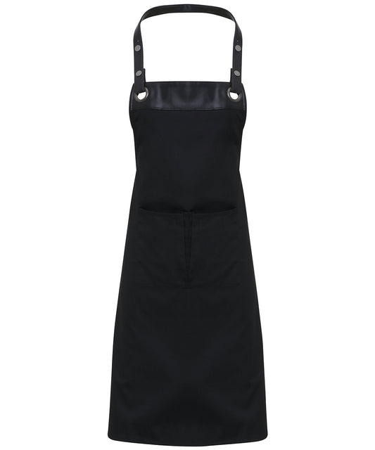 Personalised Aprons - Black Premier Espresso bib apron