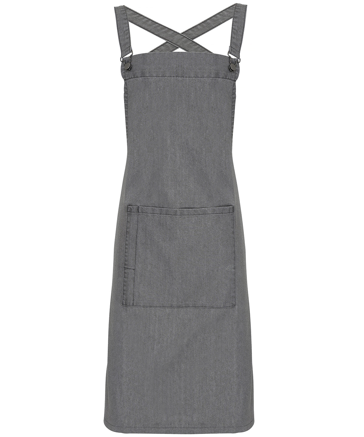 Personalised Aprons - Mid Grey Premier Cross back 'barista' bib apron