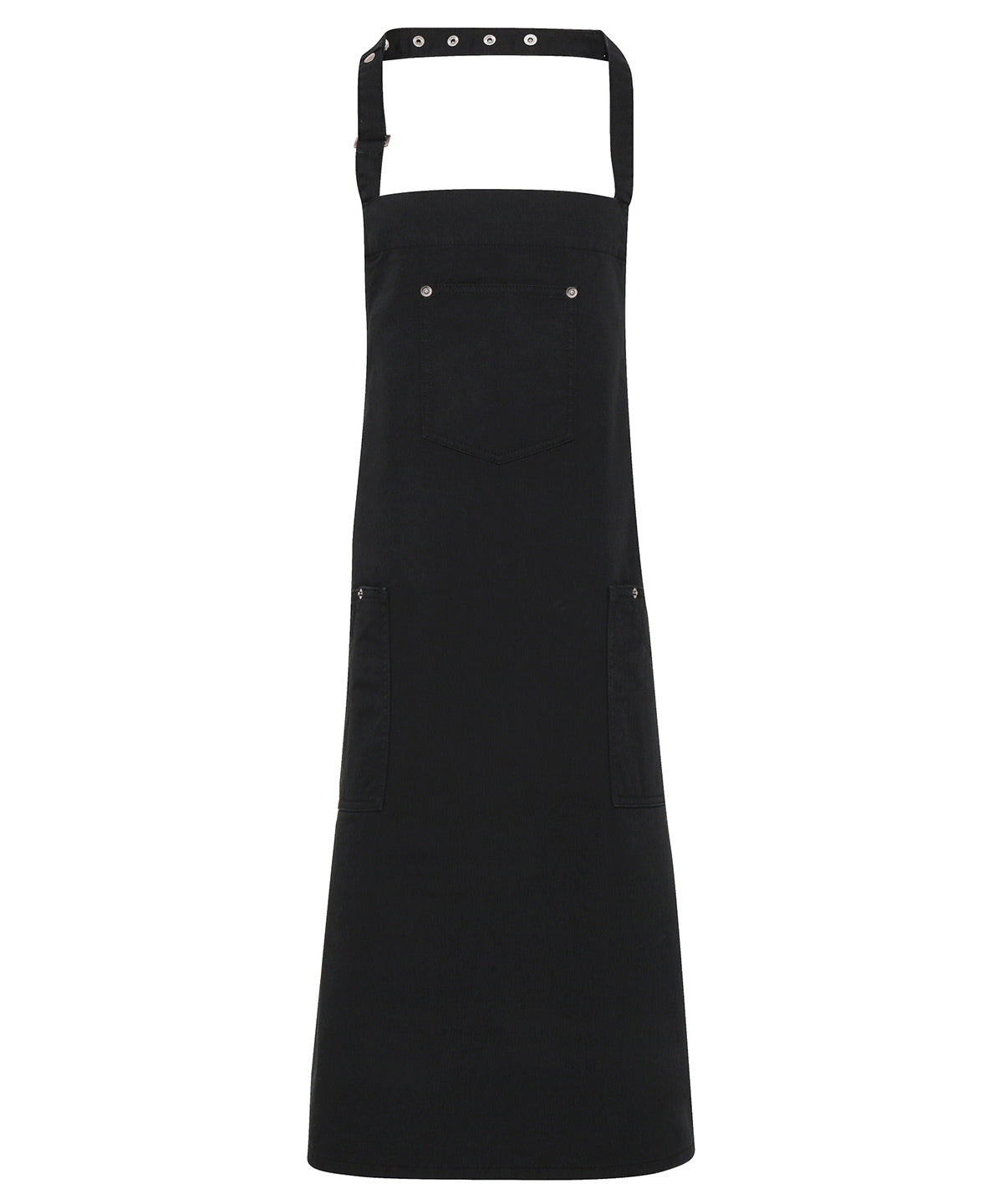 Personalised Aprons - Black Premier Chino cotton bib apron