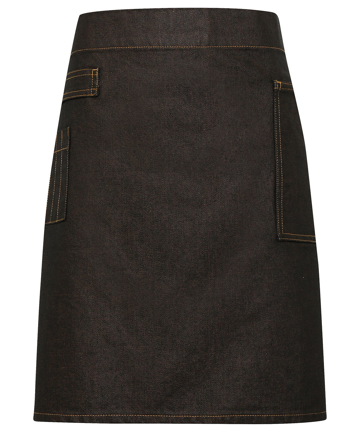 Personalised Aprons - Black Premier Division waxed-look denim waist apron