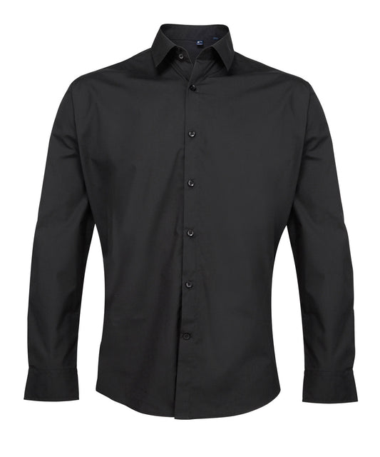 Personalised Shirts - Black Premier Supreme poplin long sleeve shirt